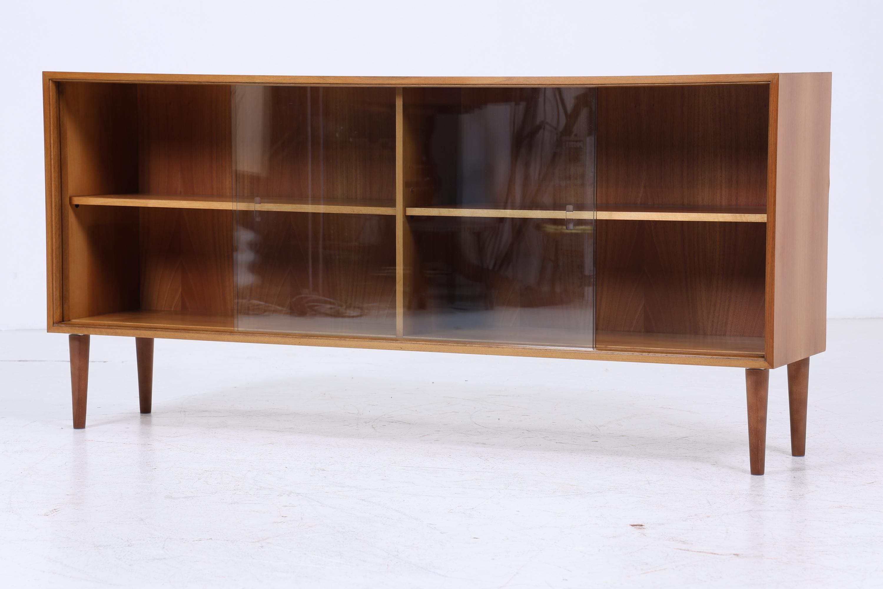Vintage Glas Sideboard 60er Jahre | Platon Serie by Lothar Wegner - Mid Century Vitrine Holz Design 2/4