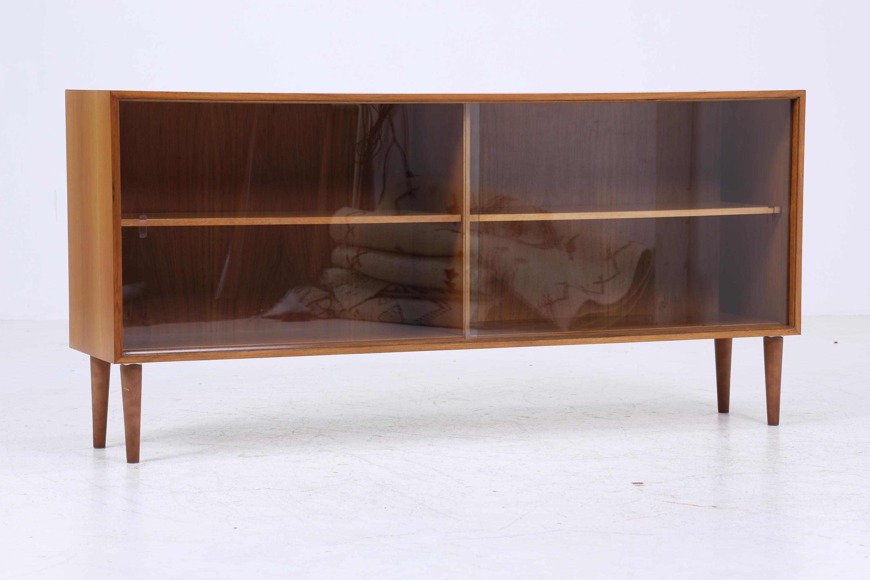 Vintage Glas Sideboard 60er Jahre | Platon Serie by Lothar Wegner - Mid Century Vitrine Holz Design 4/4
