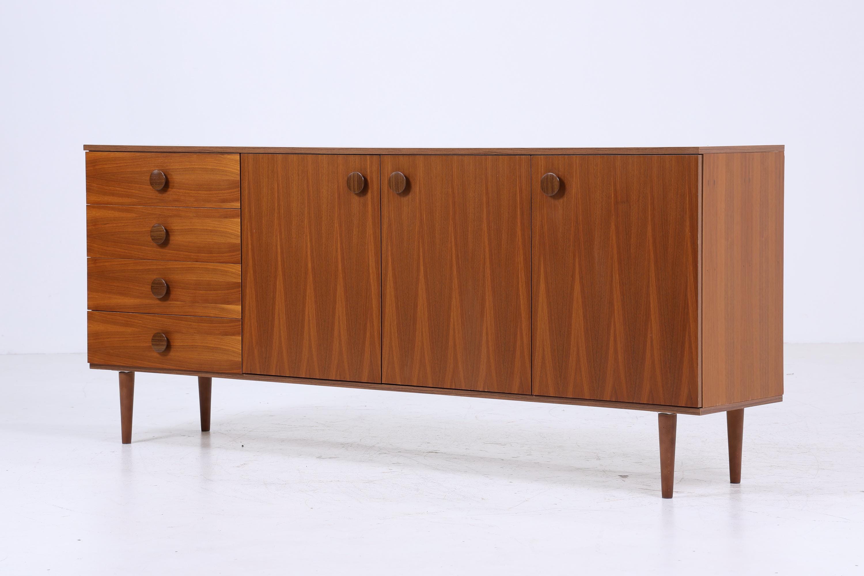 Wundervolles Vintage Sideboard 60er Jahre | Mid Century TV Board mit Schubladen & Fächern Kommode Retro Holz Aufbewahrung