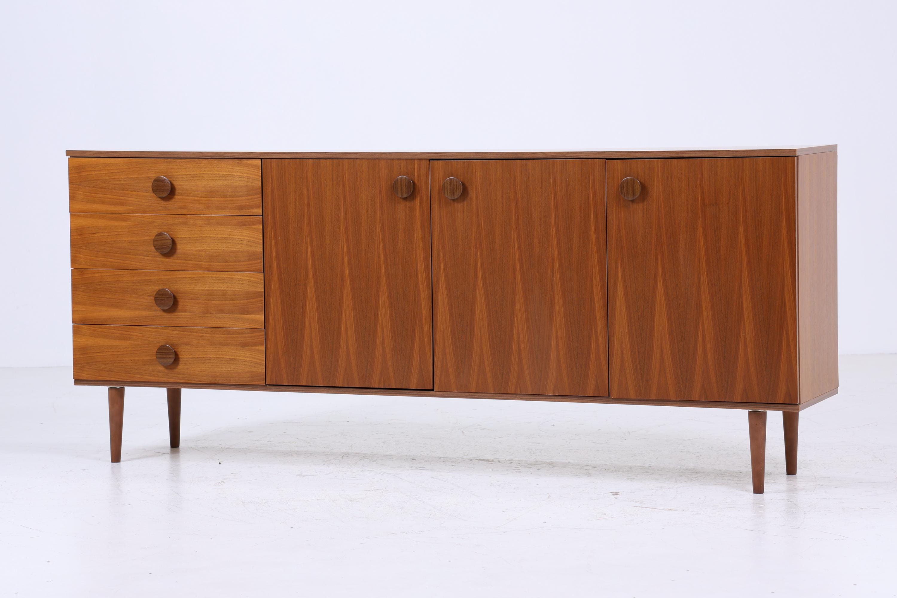 Wundervolles Vintage Sideboard 60er Jahre | Mid Century TV Board mit Schubladen & Fächern Kommode Retro Holz Aufbewahrung