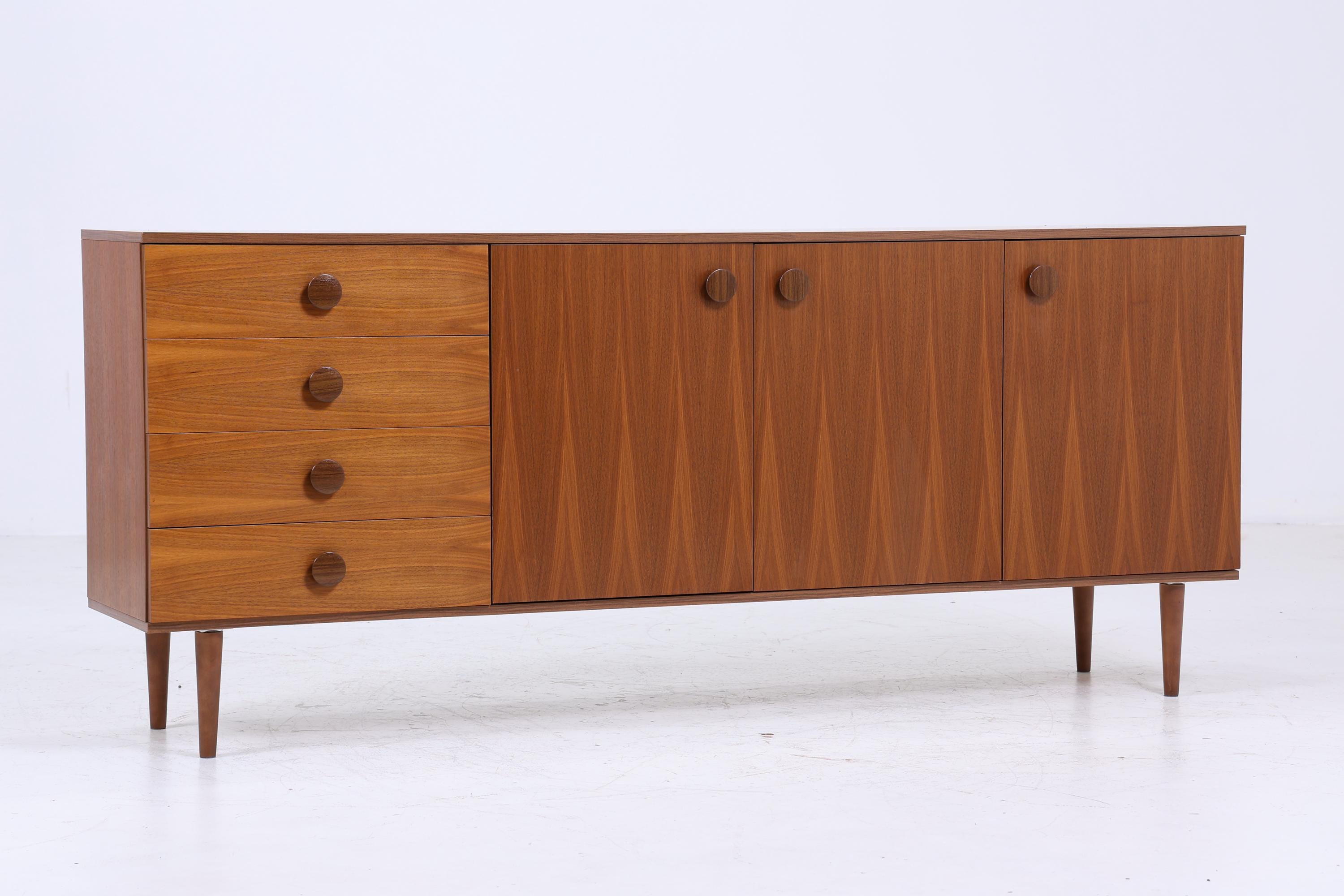 Wundervolles Vintage Sideboard 60er Jahre | Mid Century TV Board mit Schubladen & Fächern Kommode Retro Holz Aufbewahrung