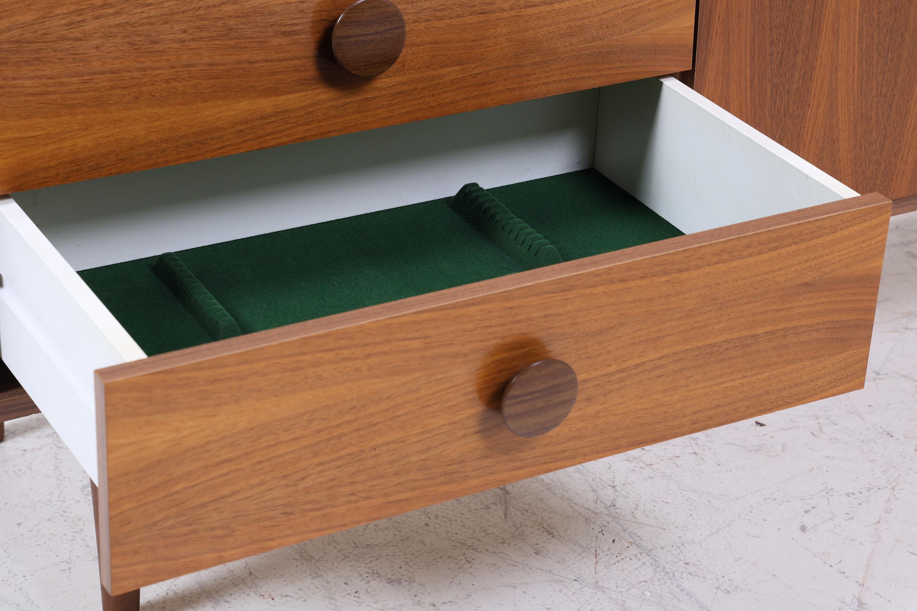 Wundervolles Vintage Sideboard 60er Jahre | Mid Century TV Board mit Schubladen & Fächern Kommode Retro Holz Aufbewahrung