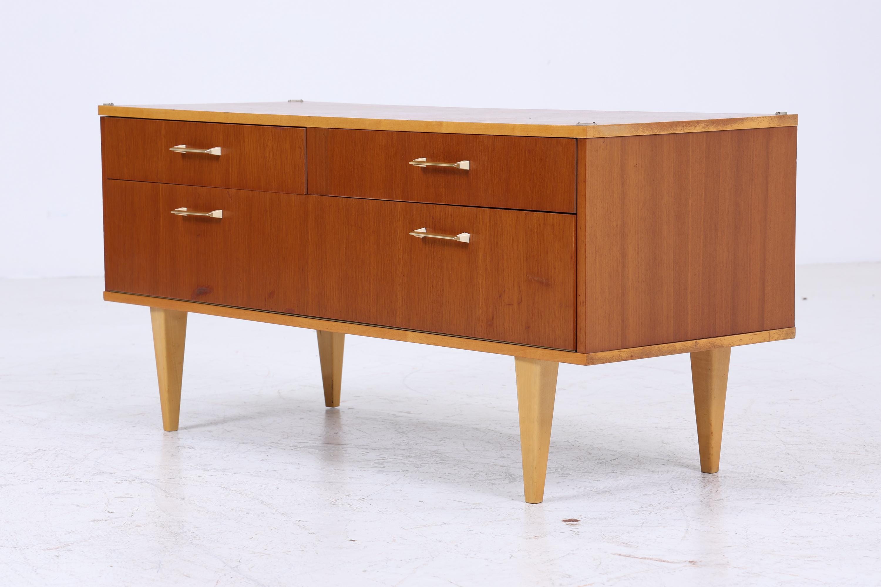 Vintage Schubladen Kommode | Mid Century Lowboard | Holz Aufbewahrung 60er 70er Jahre