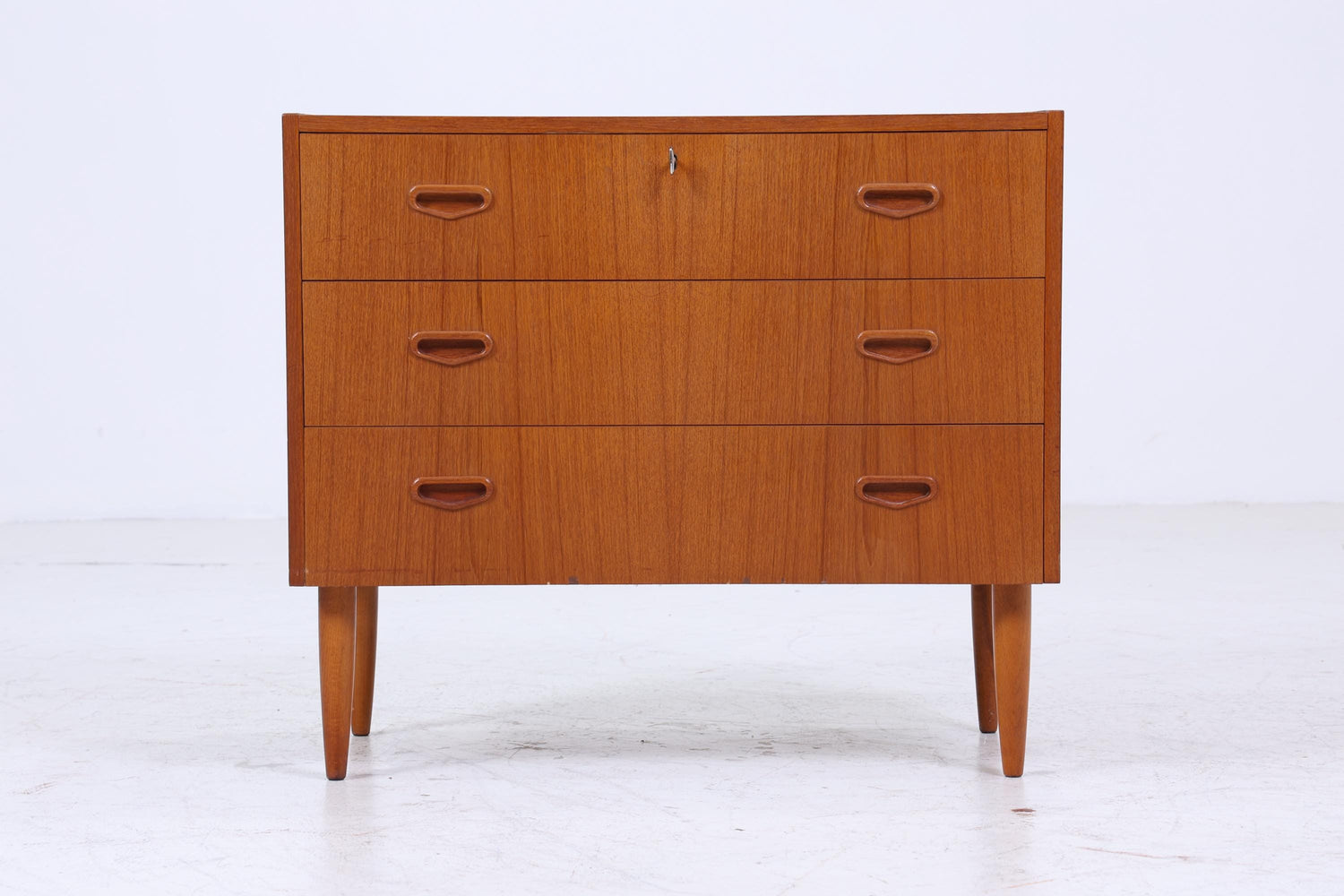 Vintage Teak Schubladen Kommode | Mid Century Schubladen Schrank | Holz Aufbewahrung 60er 70er Jahre