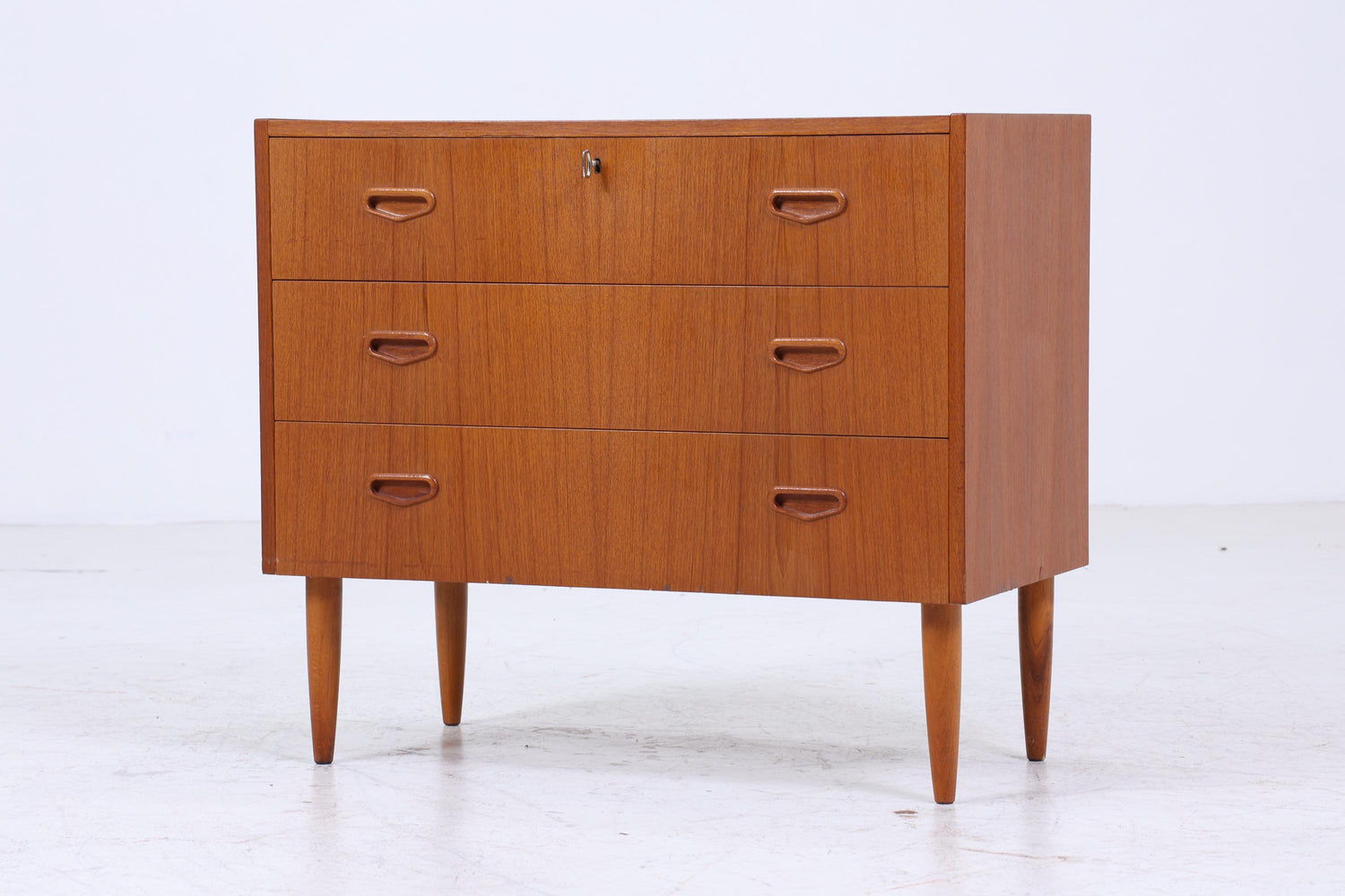 Vintage Teak Schubladen Kommode | Mid Century Schubladen Schrank | Holz Aufbewahrung 60er 70er Jahre