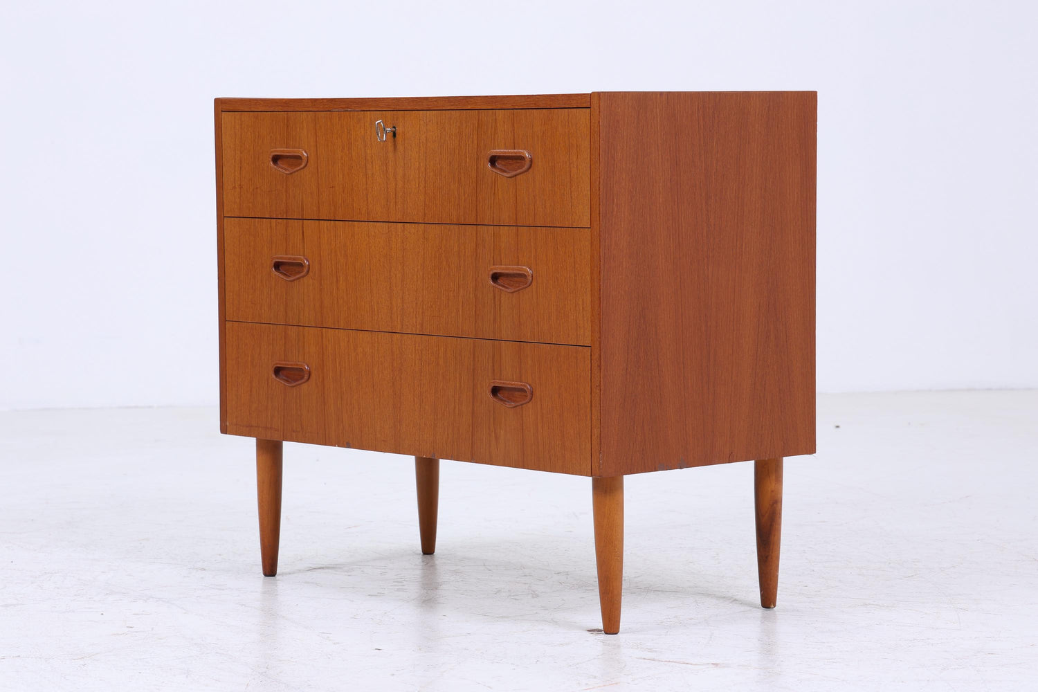 Vintage Teak Schubladen Kommode | Mid Century Schubladen Schrank | Holz Aufbewahrung 60er 70er Jahre