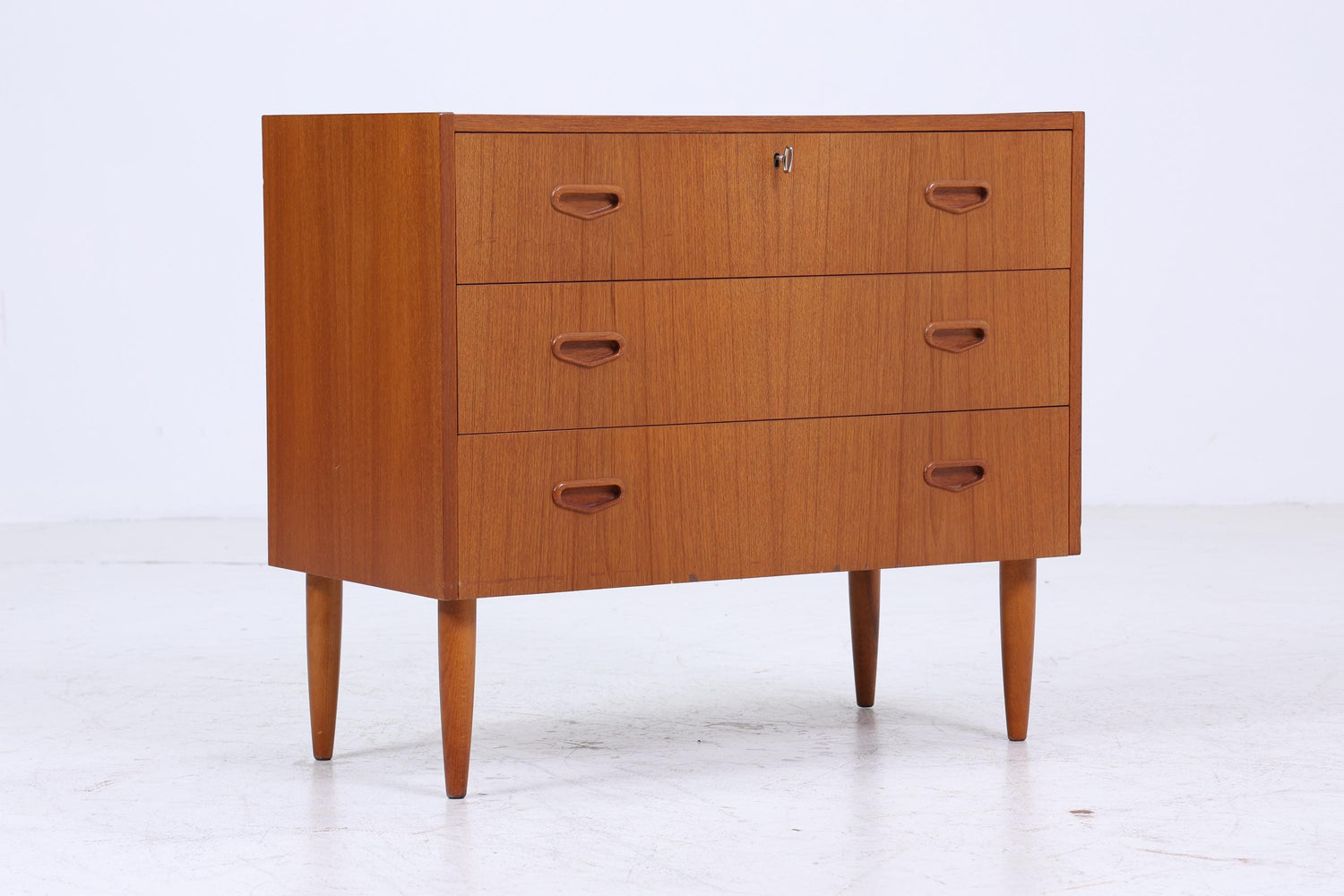 Vintage Teak Schubladen Kommode | Mid Century Schubladen Schrank | Holz Aufbewahrung 60er 70er Jahre