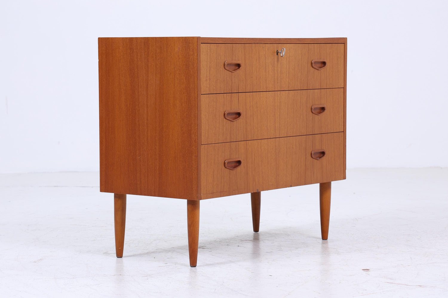 Vintage Teak Schubladen Kommode | Mid Century Schubladen Schrank | Holz Aufbewahrung 60er 70er Jahre