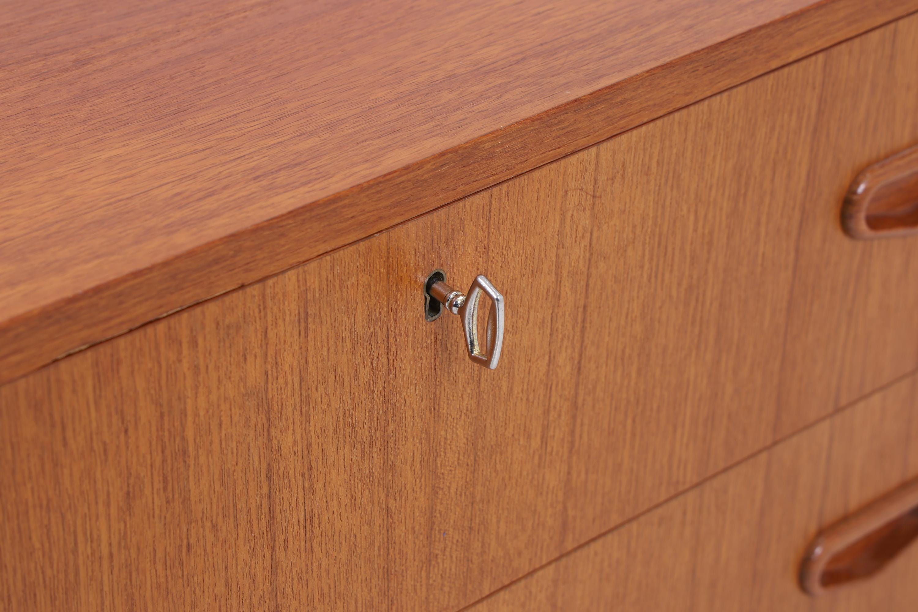 Vintage Teak Schubladen Kommode | Mid Century Schubladen Schrank | Holz Aufbewahrung 60er 70er Jahre