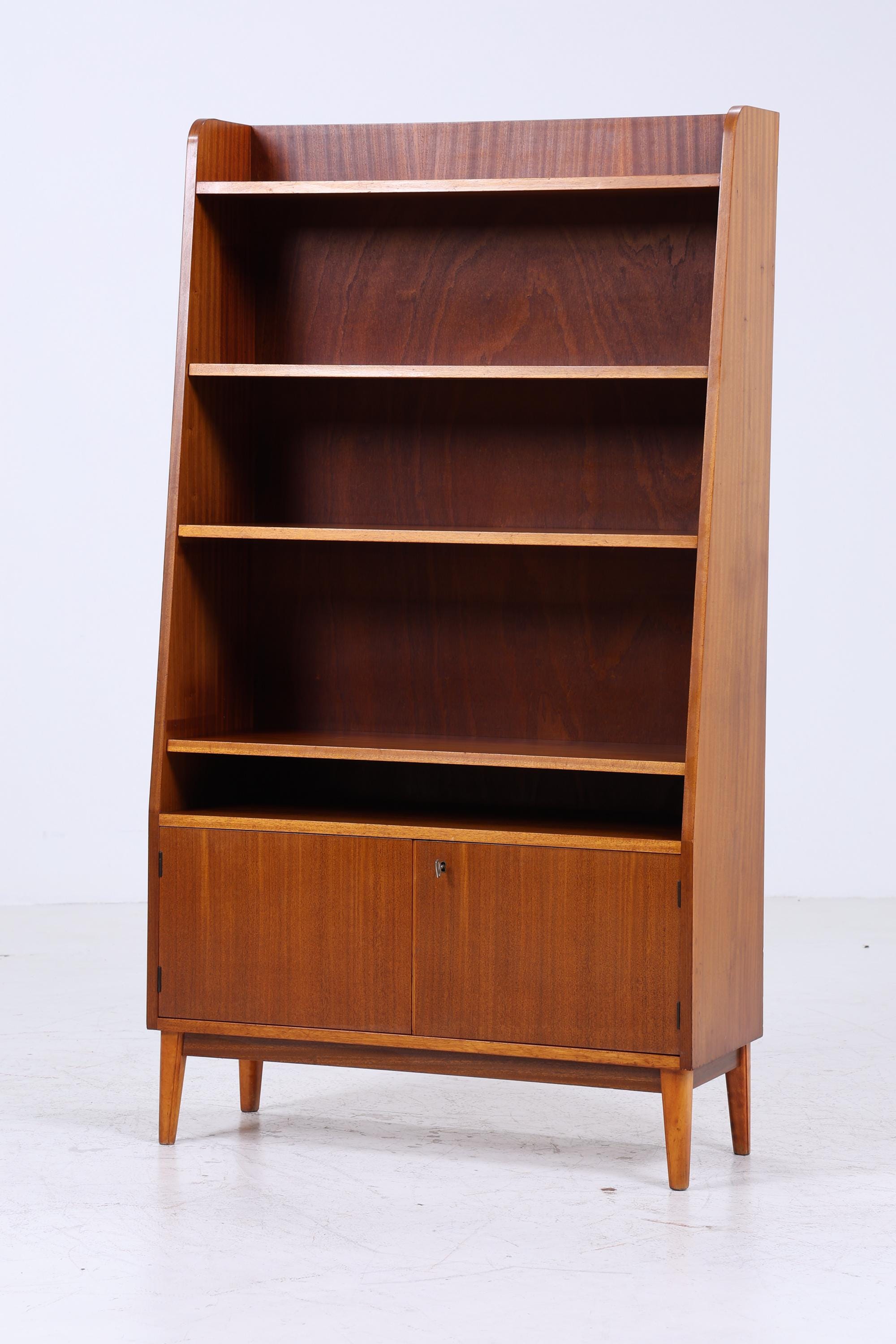 Vintage Bücheregal 60er Jahre | Mid Century Regal Schrank Retro Holz Aufbewahrung