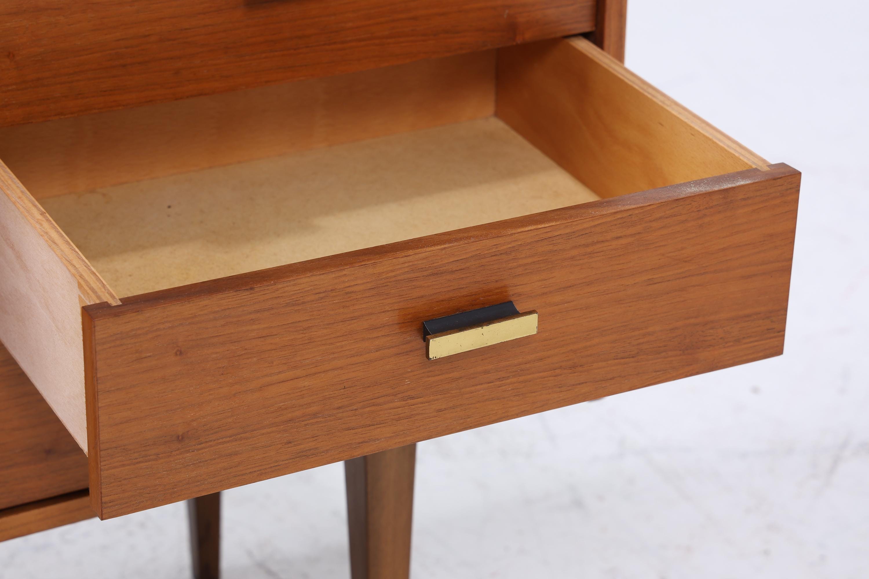 Vintage Nussbaum Schubladen Kommode 60er | Mid Century Sideboard Aufbewahrung | Vintage Flur Aufbewahrung Retro Holz