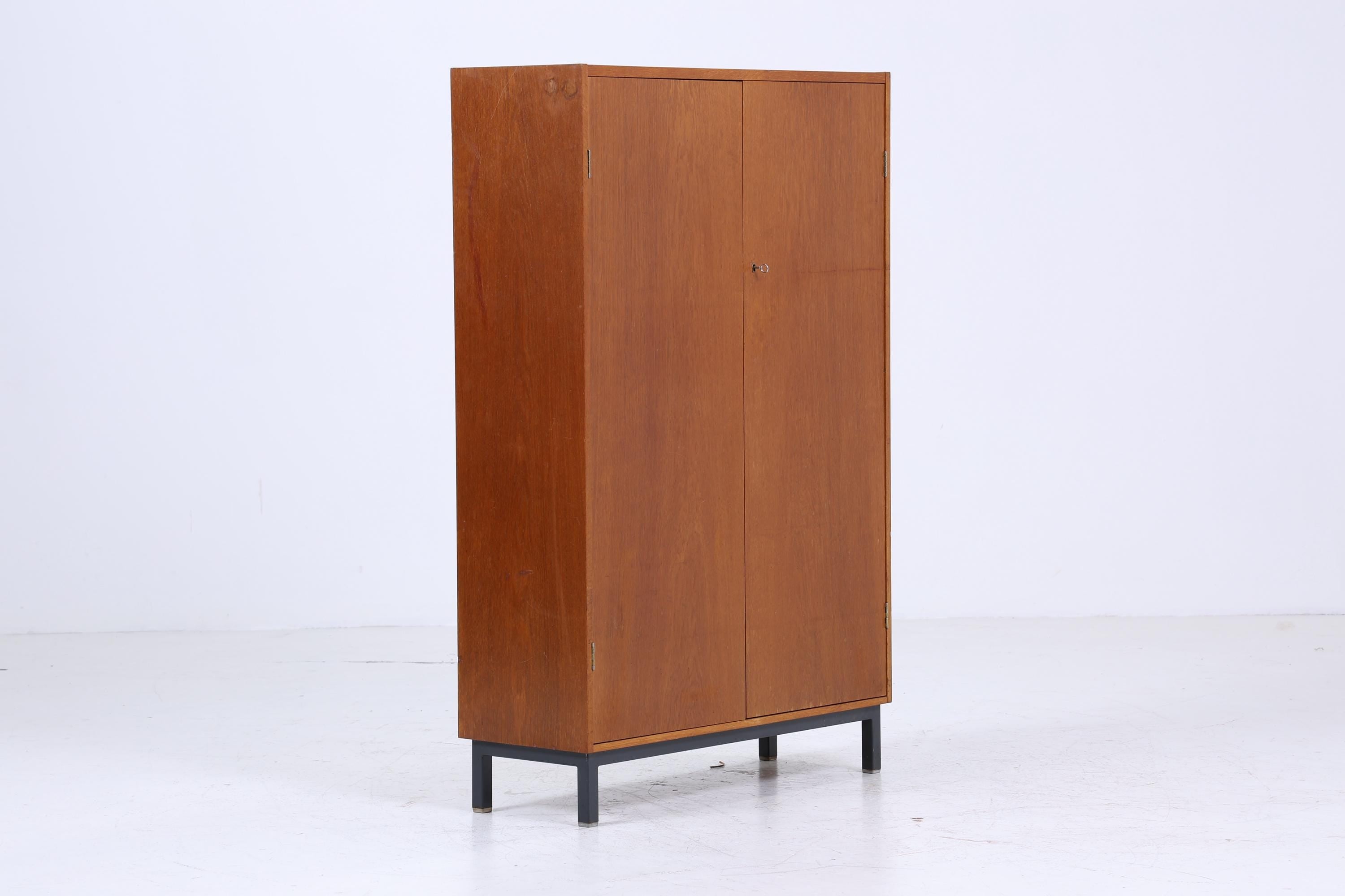 Vintage Teak Fächerschrank 60er Jahre | Mid Century Wäscheschrank Schrank Holz Retro Aufbewahrung