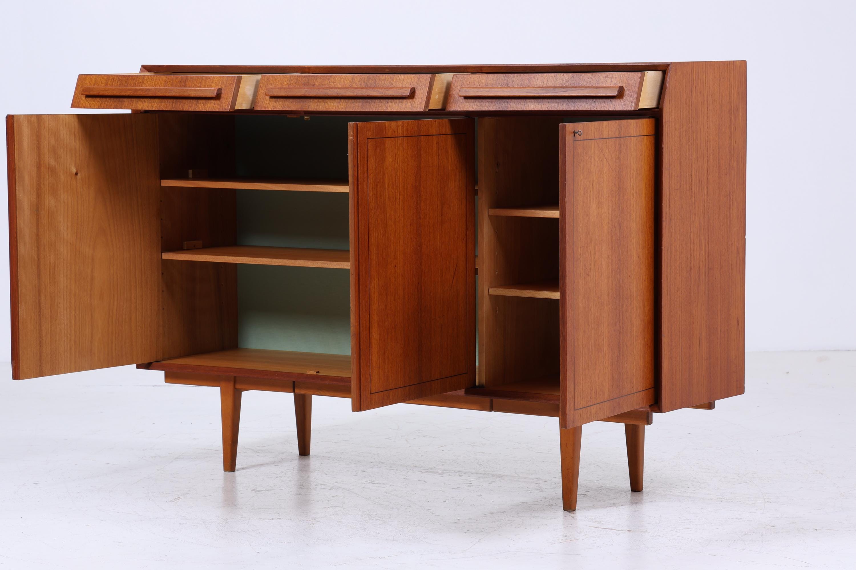 Vintage Highboard 60er Jahre | Mid Century Sideboard Schubladen Schrank Holz Aufbewahrung
