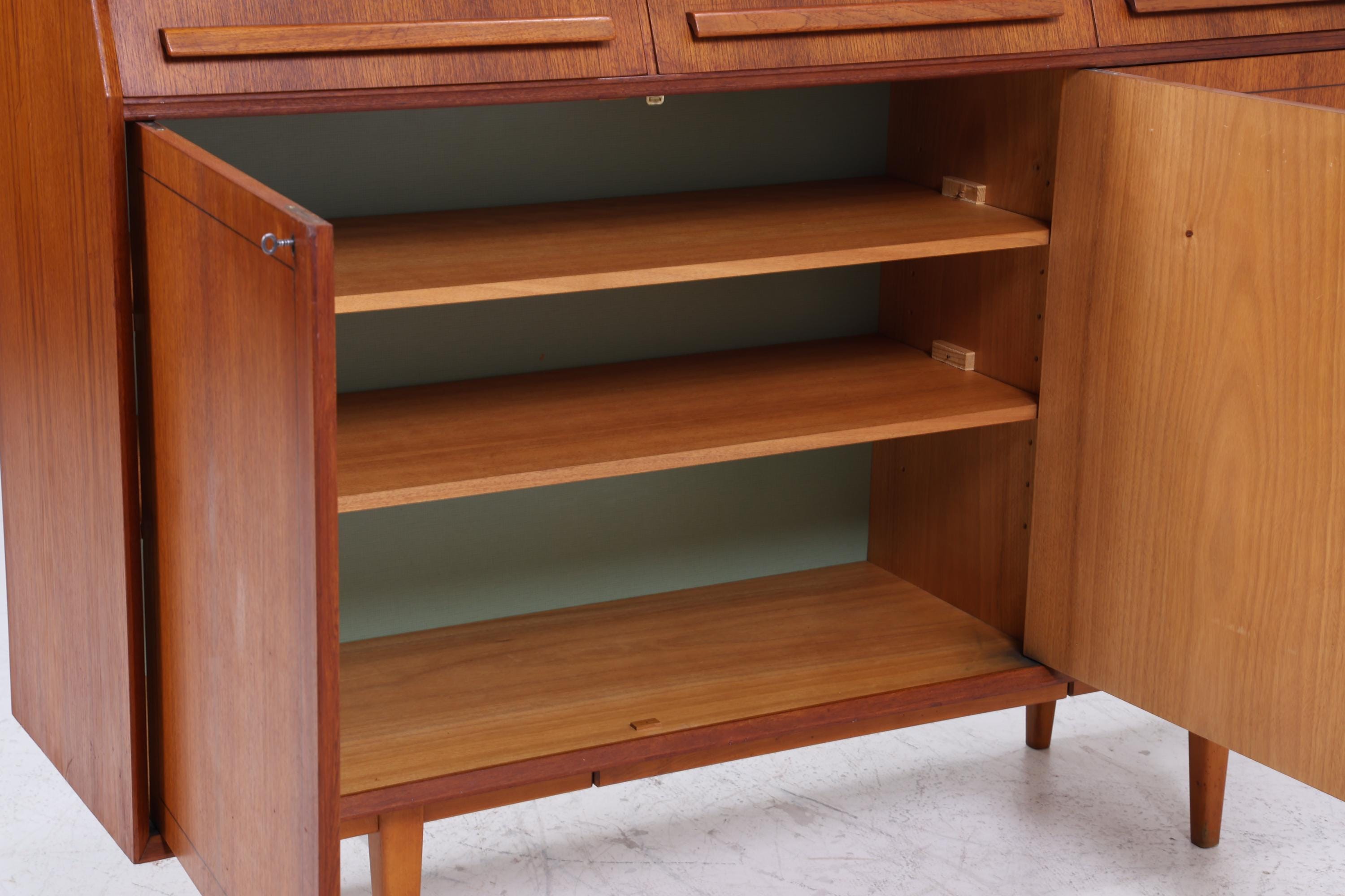 Vintage Highboard 60er Jahre | Mid Century Sideboard Schubladen Schrank Holz Aufbewahrung