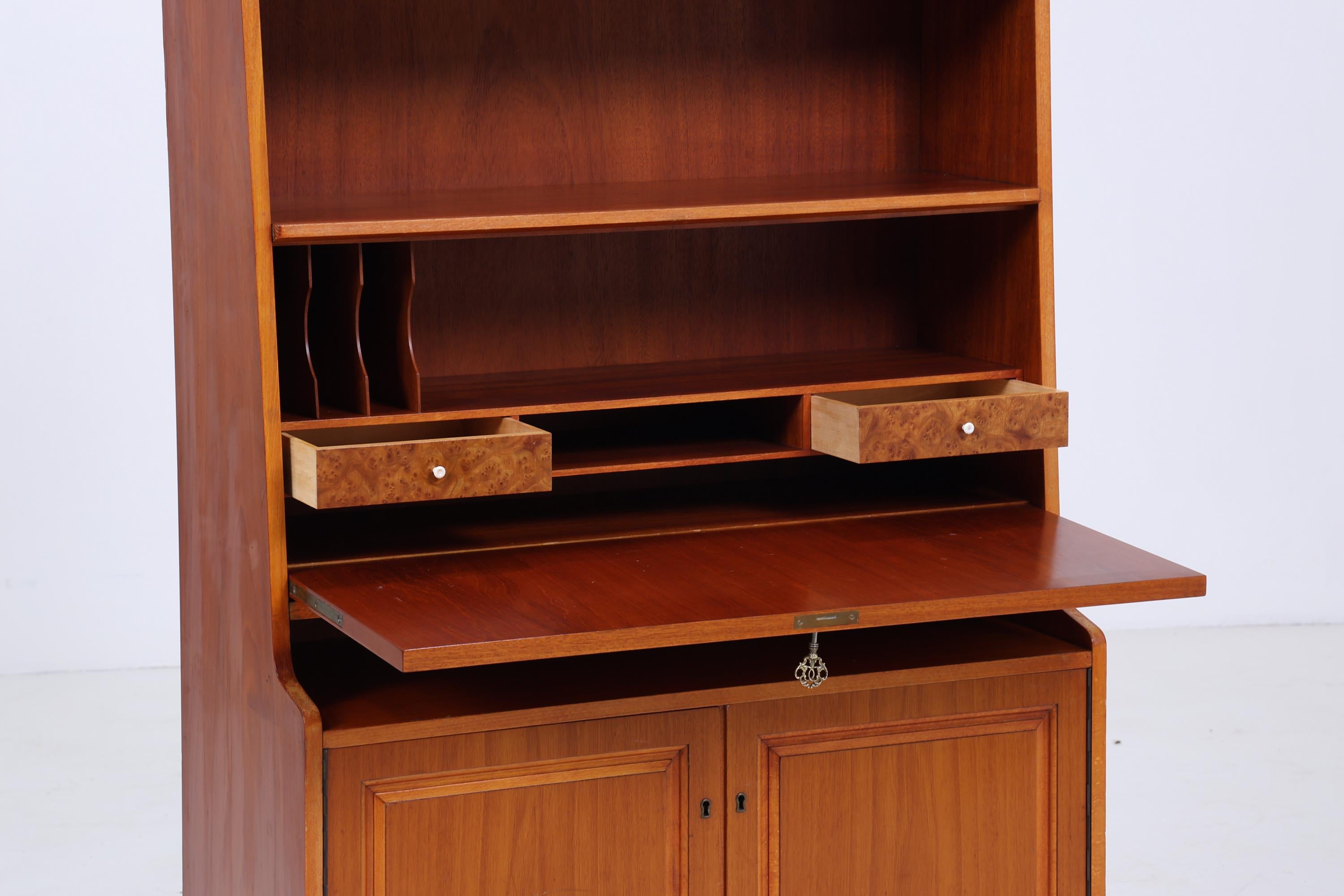 Vintage Regal 60er Jahre | Mid Century Bücherregal Schreibtisch Sekretär Retro Holz Aufbewahrung