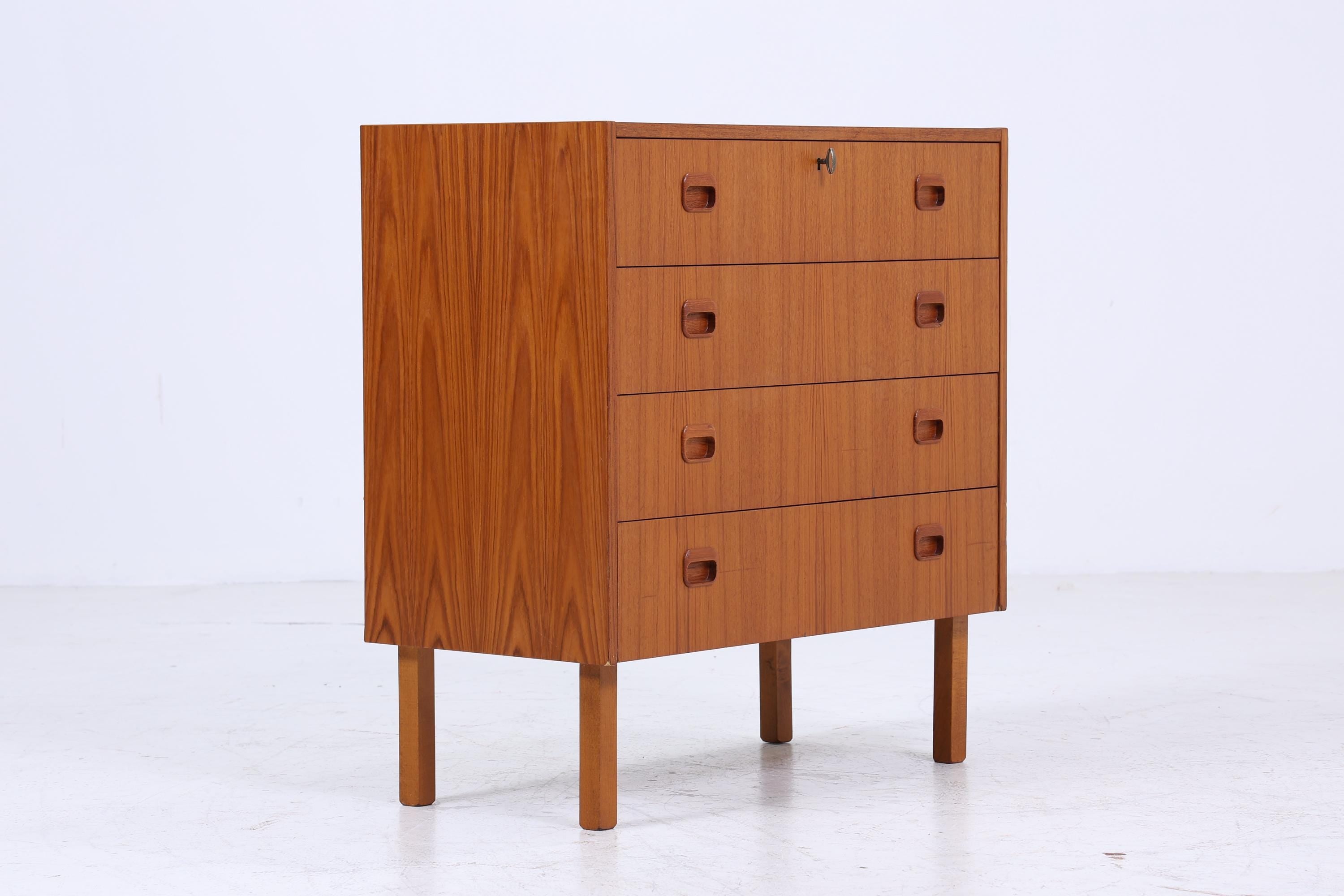 Vintage Teak Schubladen Kommode | Mid Century Schubladen Schrank | Holz Aufbewahrung 60er 70er Jahre
