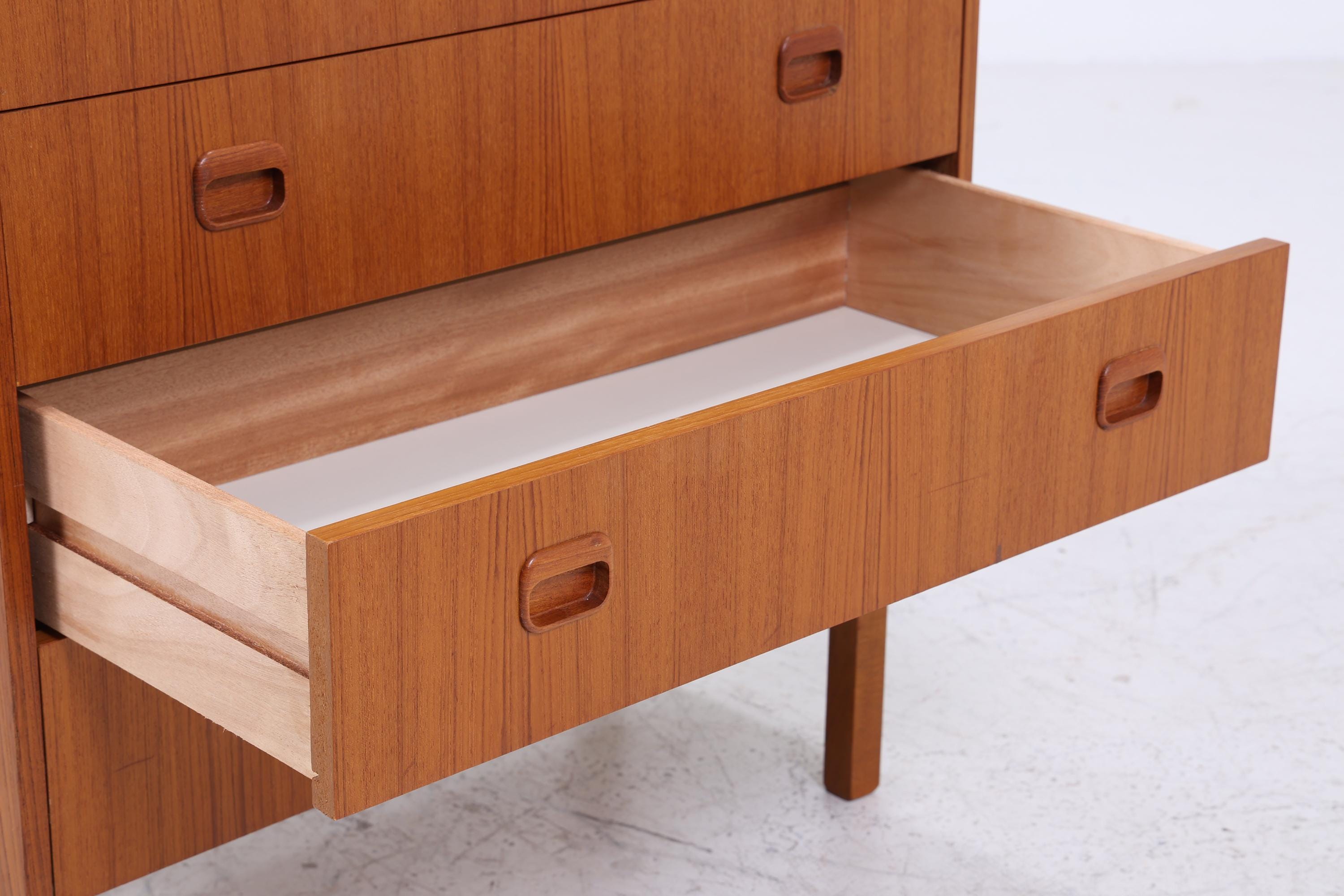 Vintage Teak Schubladen Kommode | Mid Century Schubladen Schrank | Holz Aufbewahrung 60er 70er Jahre