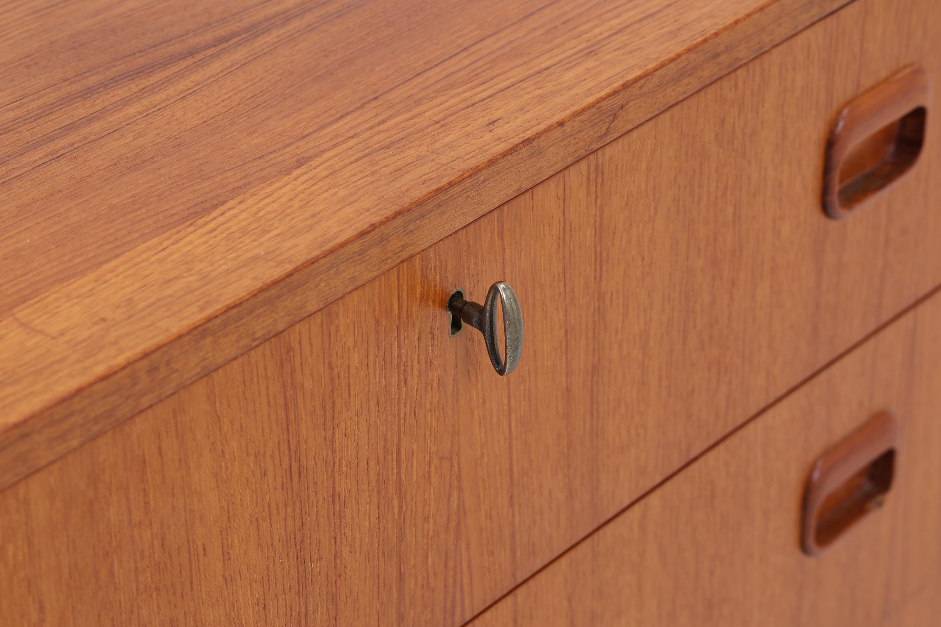 Vintage Teak Schubladen Kommode | Mid Century Schubladen Schrank | Holz Aufbewahrung 60er 70er Jahre