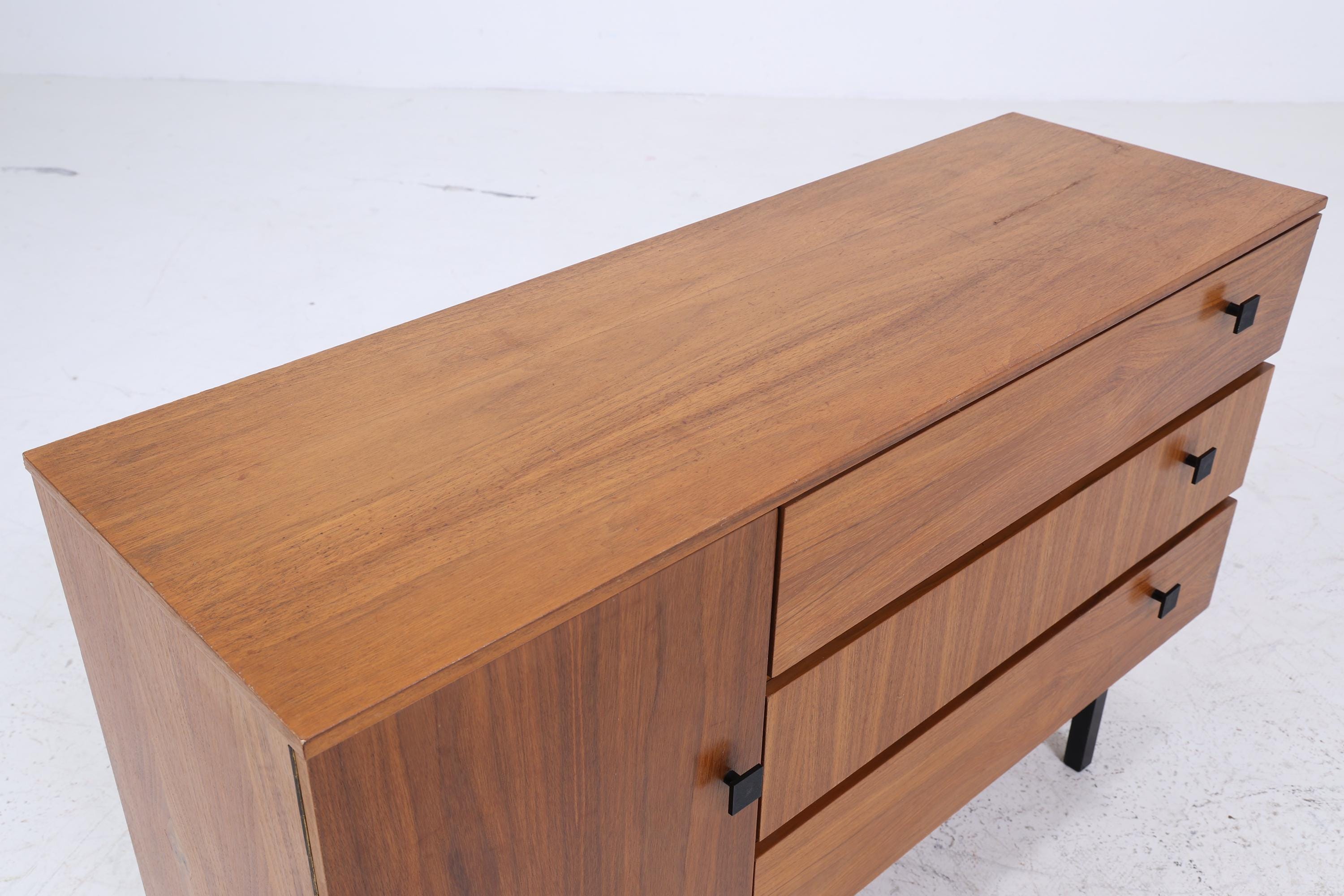Vintage Kommode 60er Jahre | Mid Century Sideboard mit Klapptüren 60er Jahre Aufbewahrung Retro 70er Holz