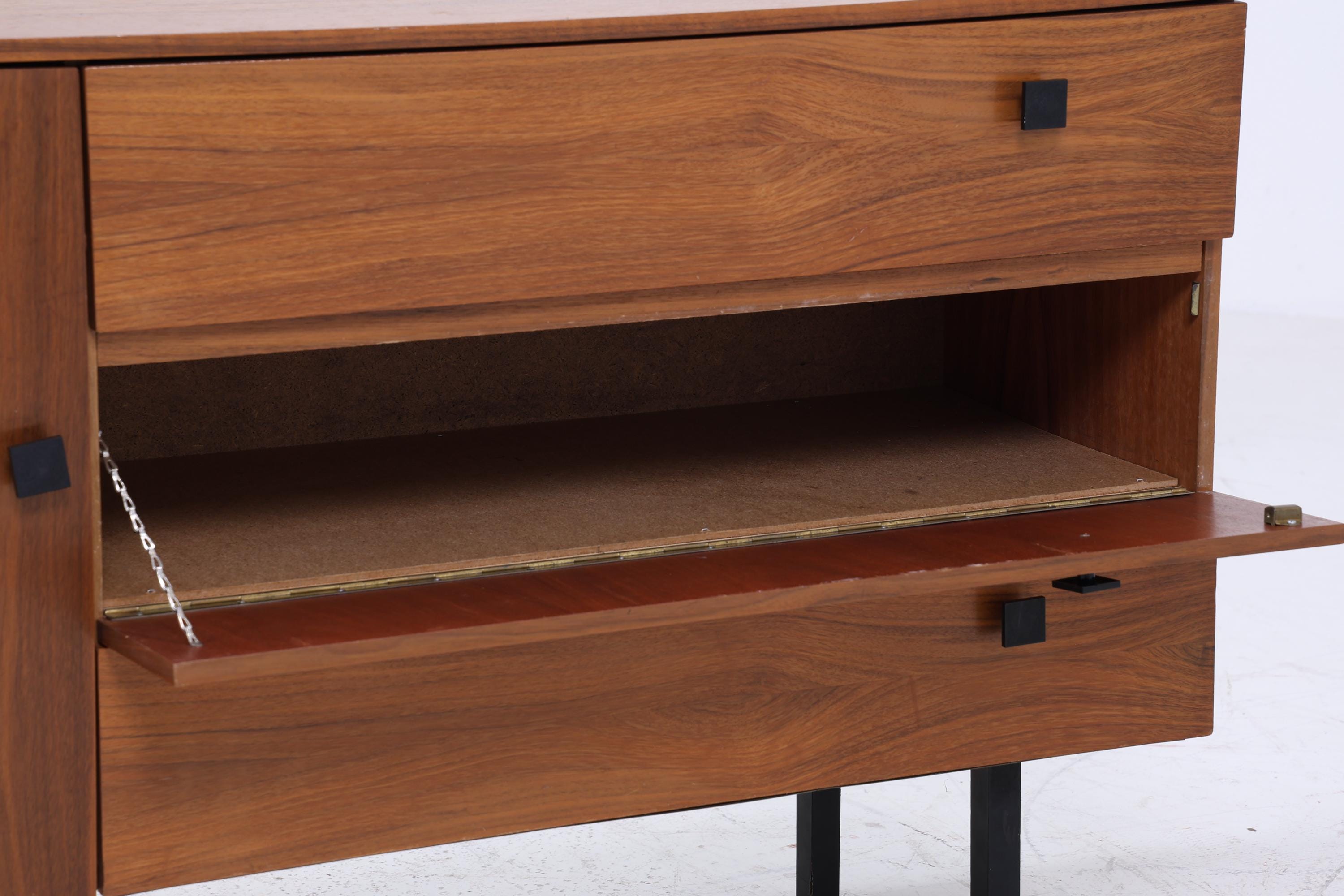 Vintage Kommode 60er Jahre | Mid Century Sideboard mit Klapptüren 60er Jahre Aufbewahrung Retro 70er Holz
