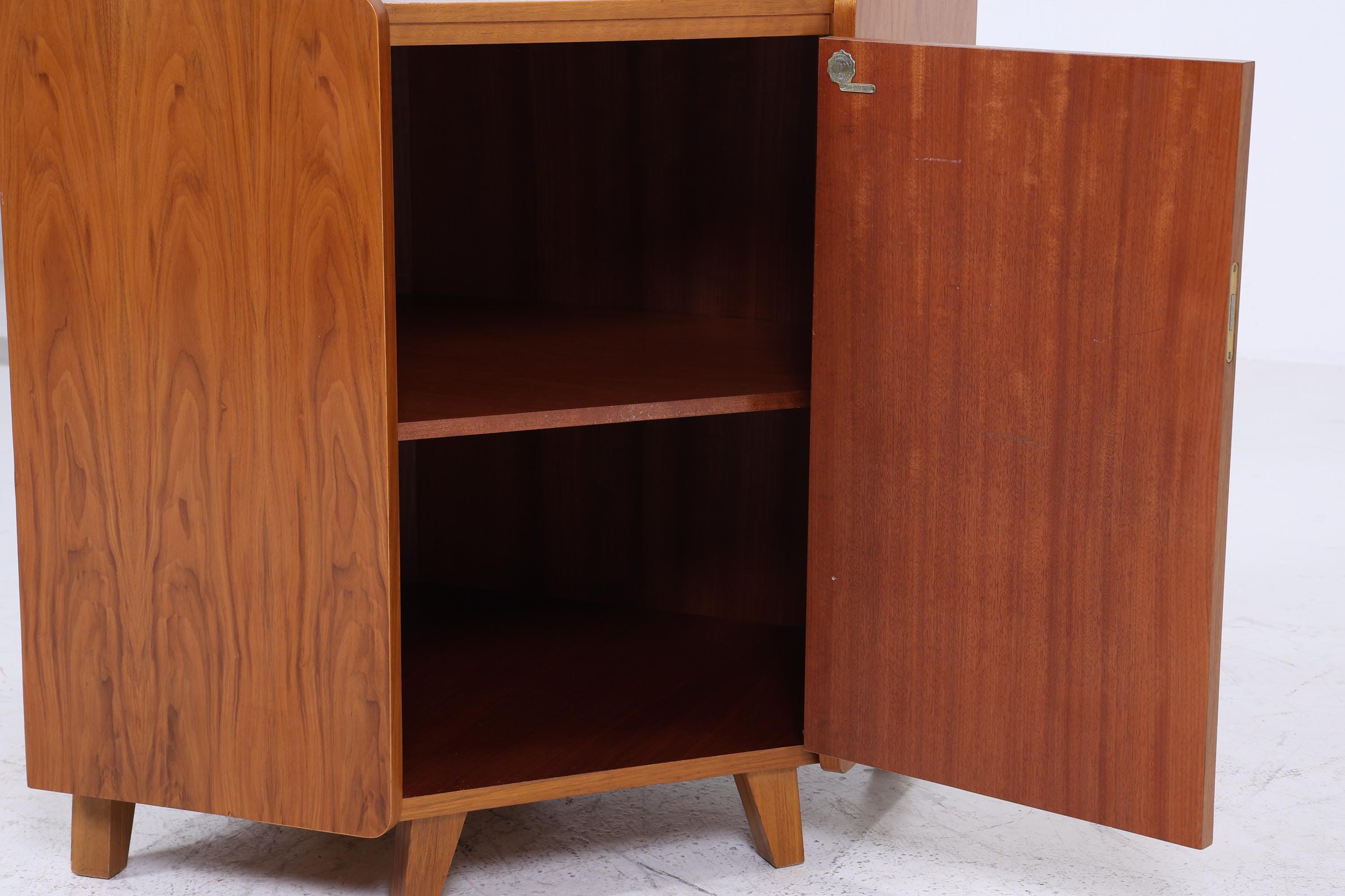❌SALE❌ Vintage Nussbaum Eckkommode von Tepe 60er Jahre | Mid Century Kommode Schrank Retro 70er Holz Aufbewahrung