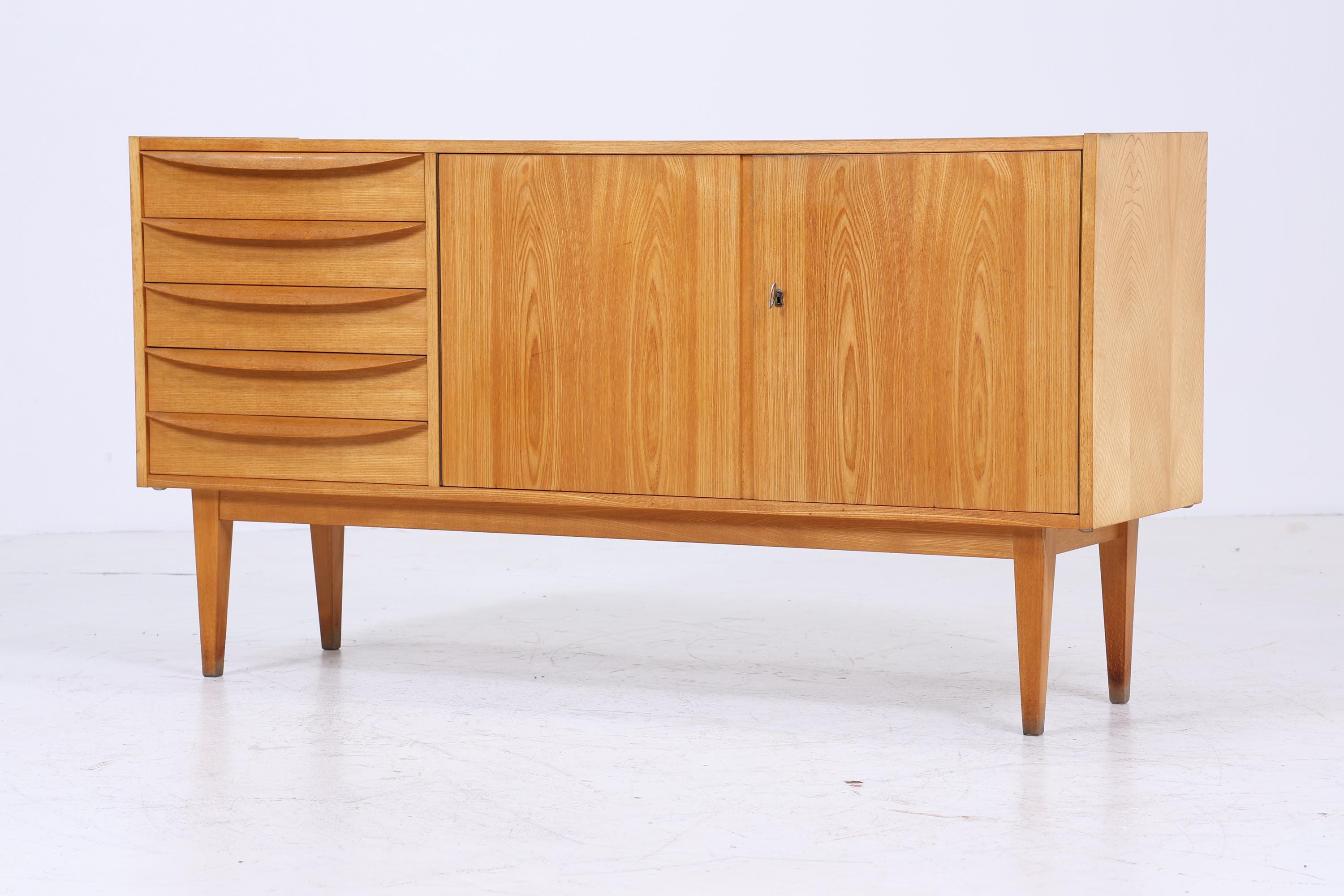 Hellerau 602 / K Sideboard 60er Jahre | Mid Century Schubladen Anrichte Senesche Schrank Helle Eiche Franz Ehrlich Design Retro 70er
