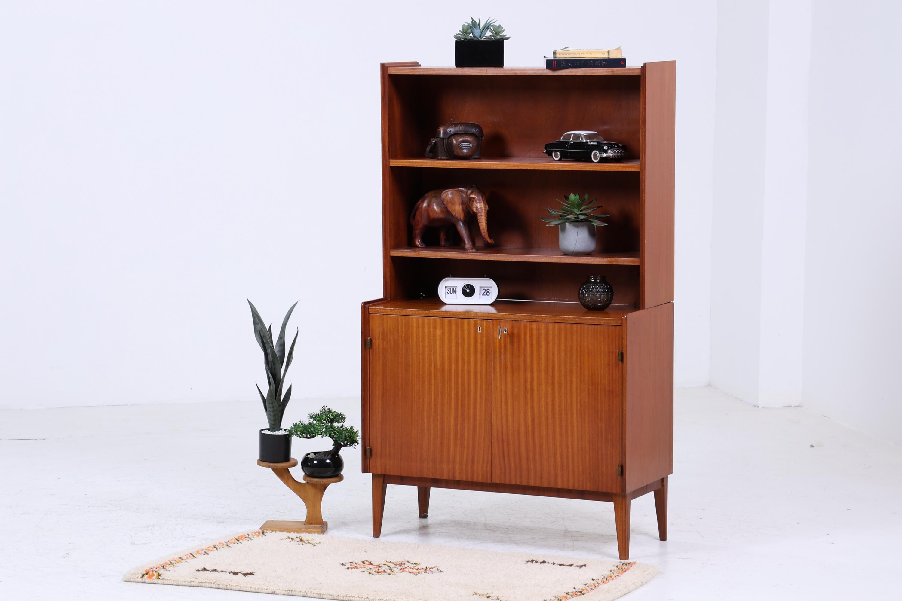 Vintage Bücherregal 60er Jahre | Mid Century Regal Schrank Retro Holz Aufbewahrung