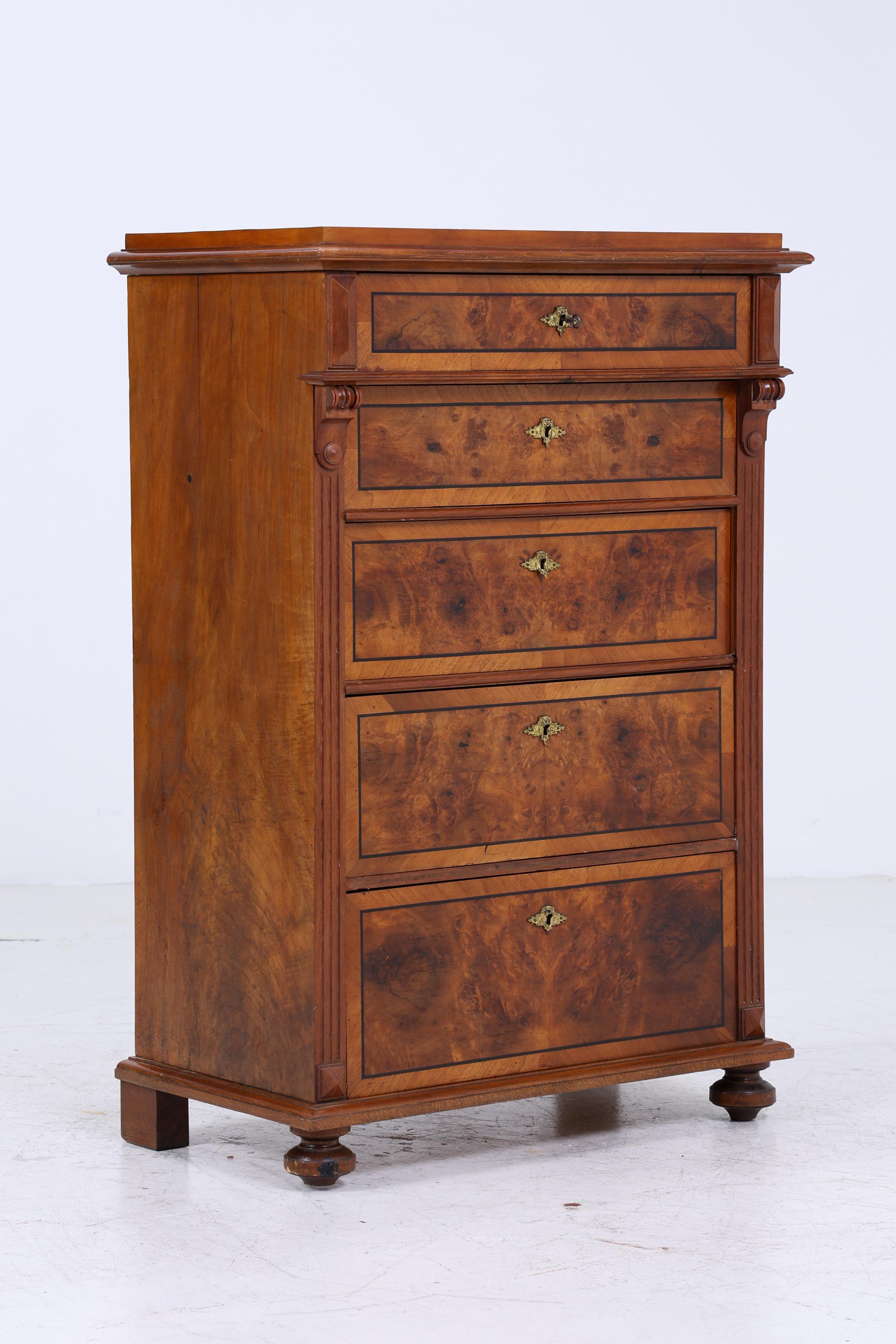 ❌SALE❌ Vintage Biedermeier Schubladen Kommode | Antik Schubladen Schrank Retro Büroschrank Aufbewahrung Holz