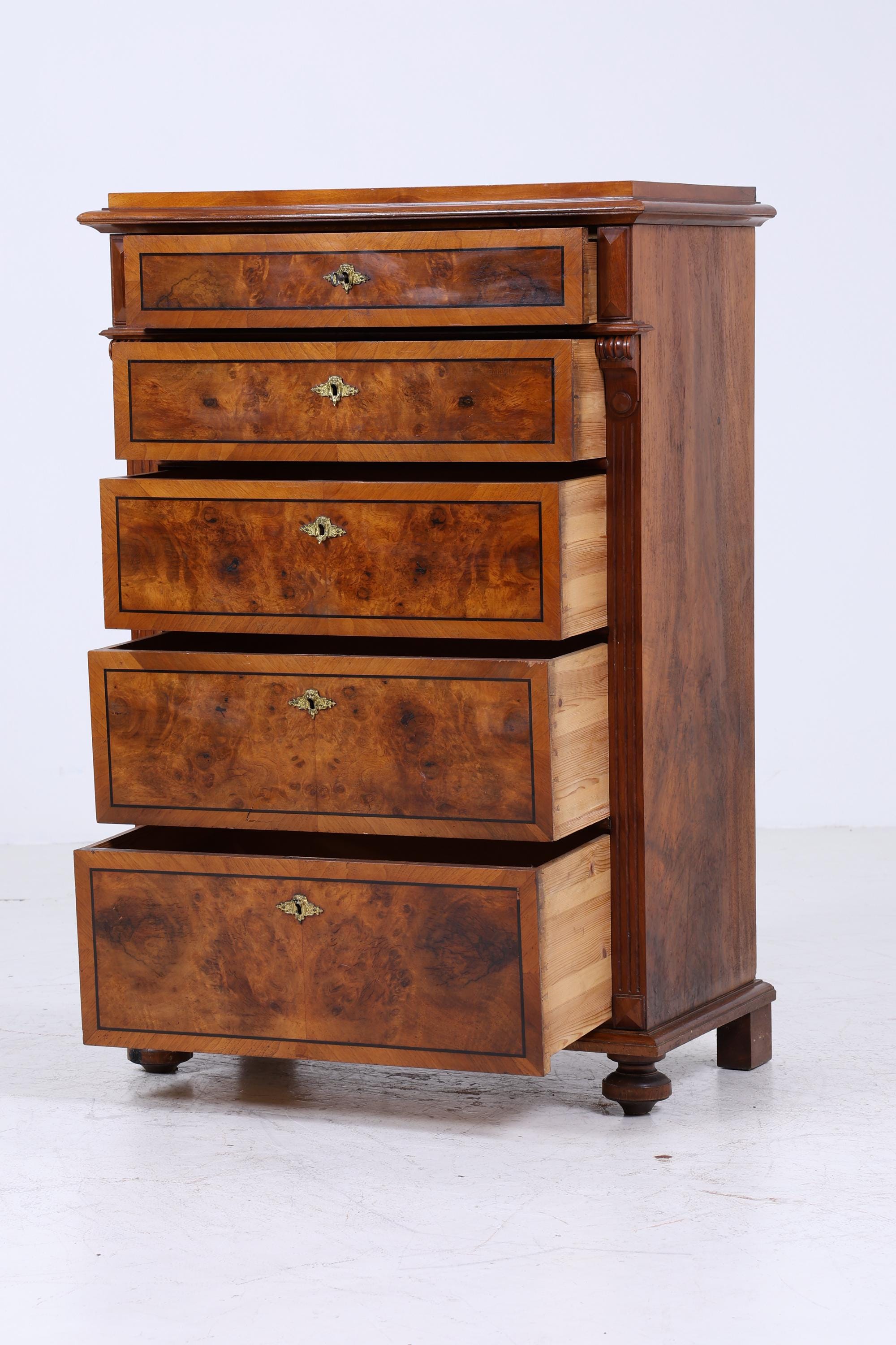 ❌SALE❌ Vintage Biedermeier Schubladen Kommode | Antik Schubladen Schrank Retro Büroschrank Aufbewahrung Holz