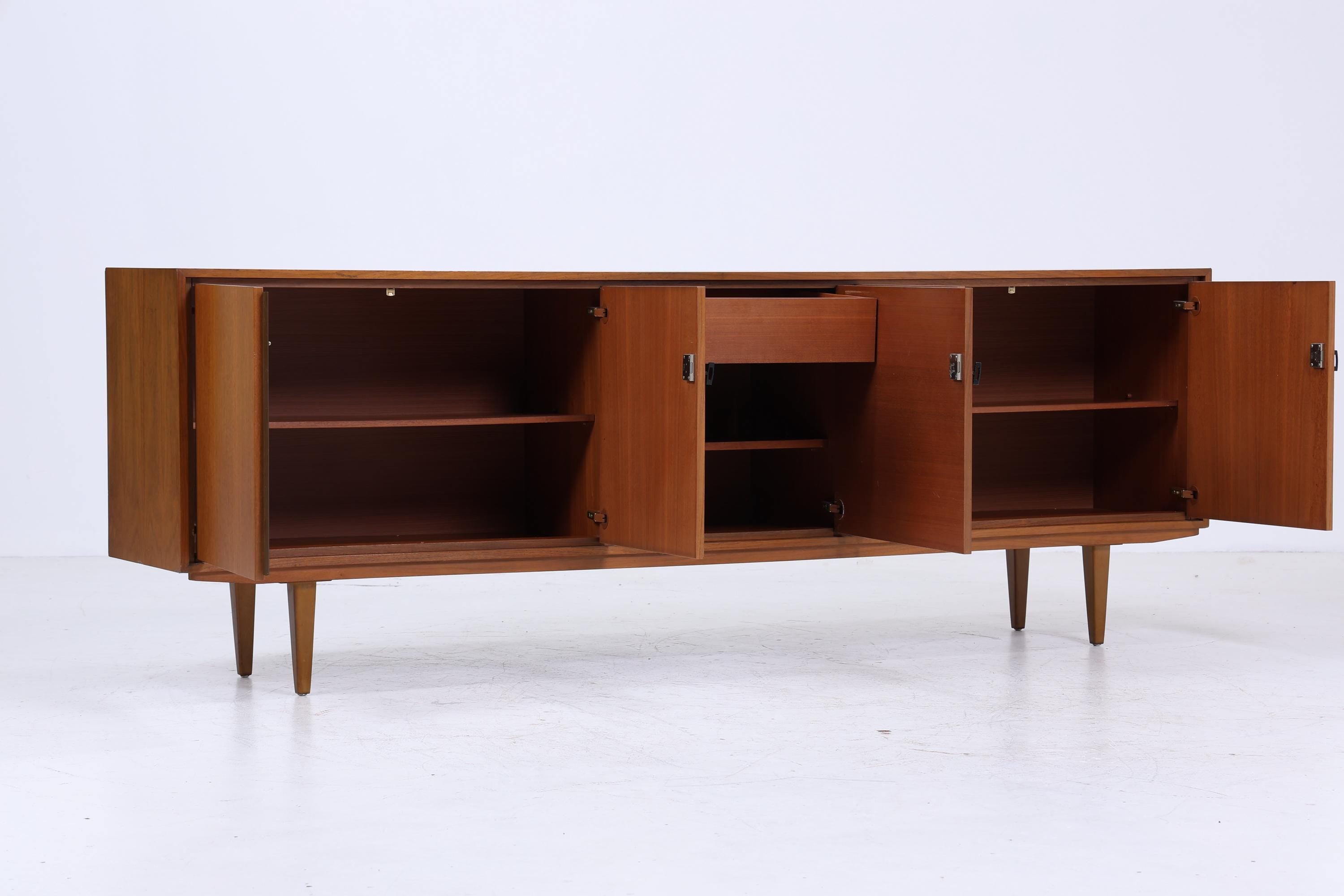 Vintage Sideboard 60er Jahre | Mid Century TV Board mit Schubladen & Fächern Kommode Retro Holz Aufbewahrung