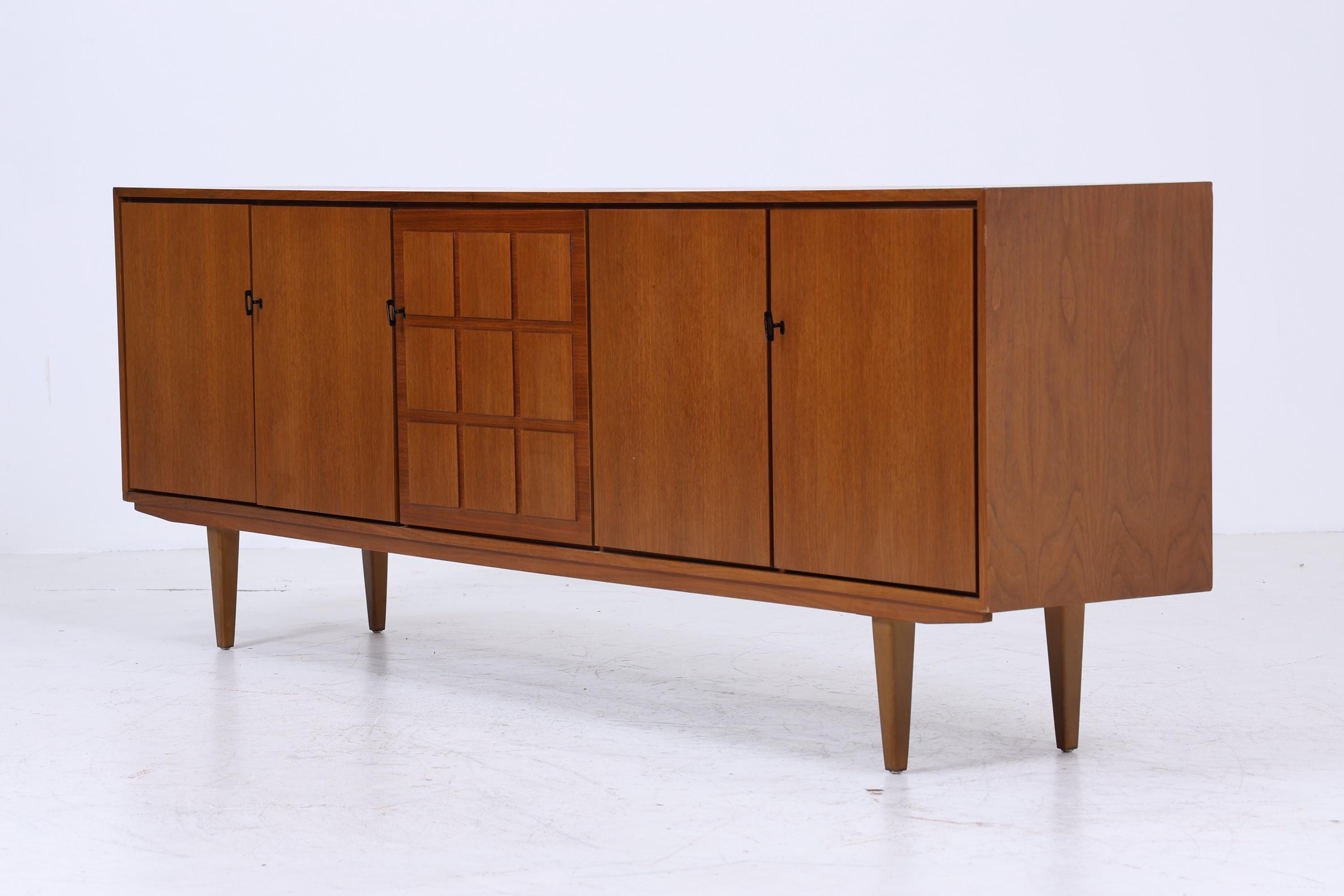 Vintage Sideboard 60er Jahre | Mid Century TV Board mit Schubladen & Fächern Kommode Retro Holz Aufbewahrung
