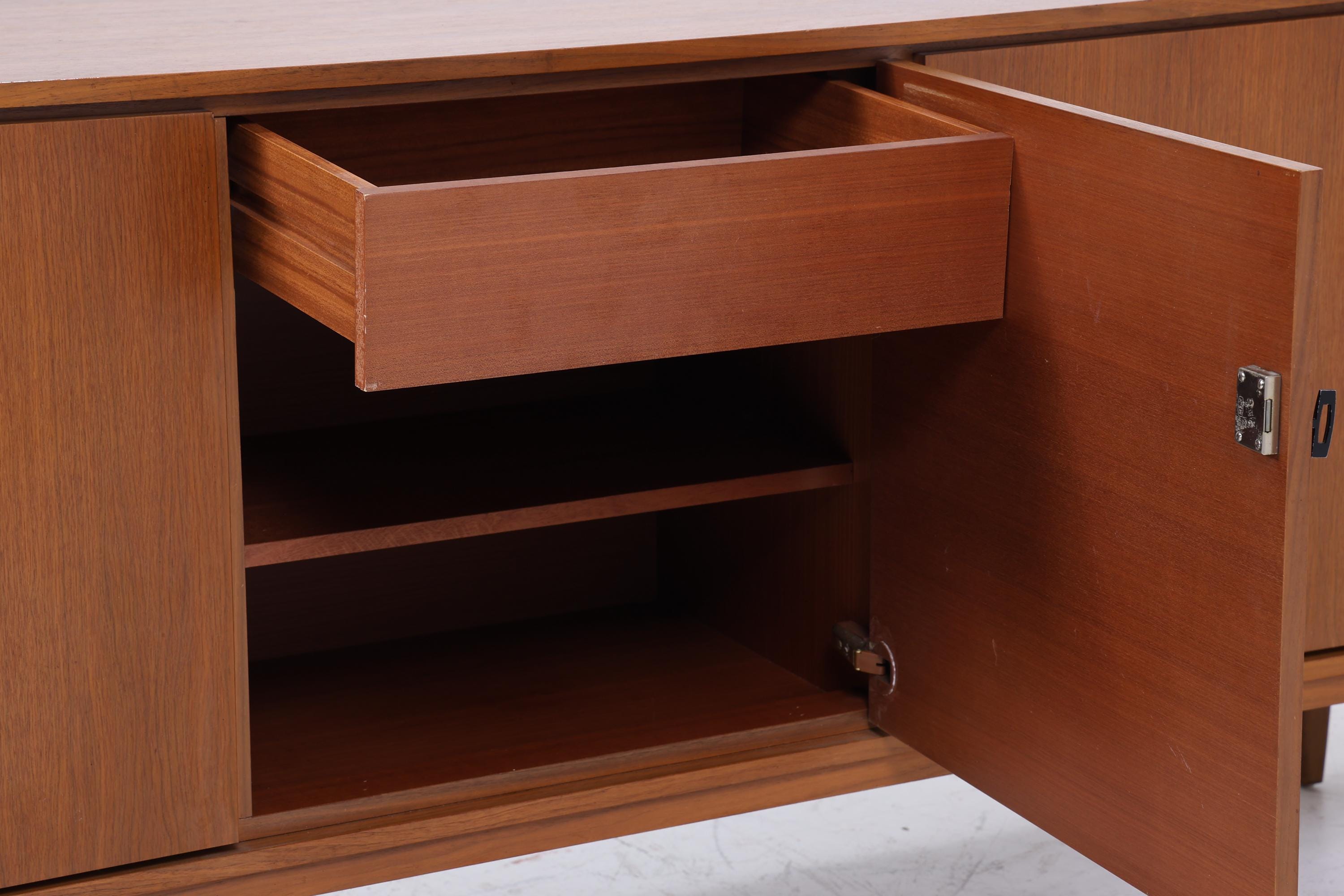 Vintage Sideboard 60er Jahre | Mid Century TV Board mit Schubladen & Fächern Kommode Retro Holz Aufbewahrung
