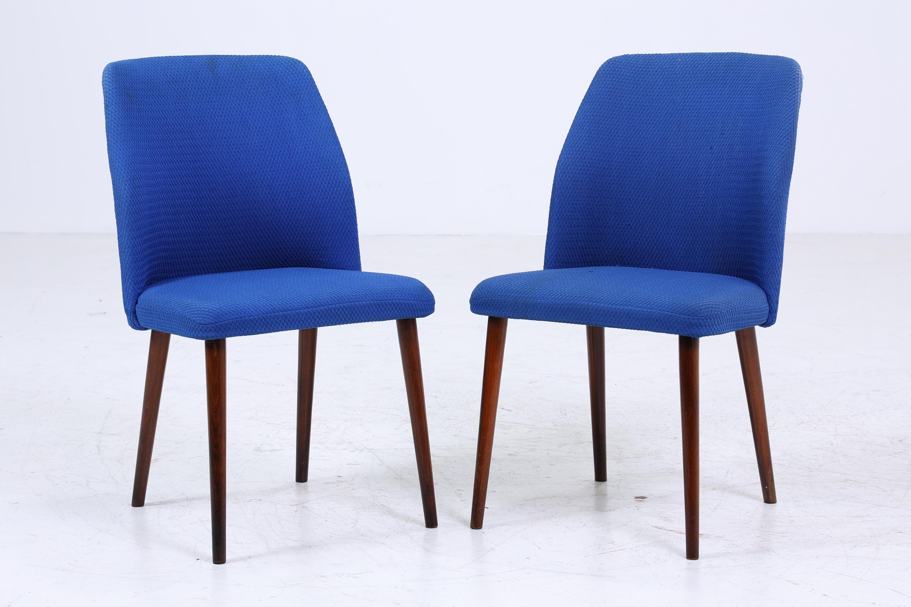 ❌SALE❌ 2er Set Vintage Esszimmerstühle aus den 60ern | Mid Century Stoff Stuhl 70er Jahre | Küchenstuhl Holz