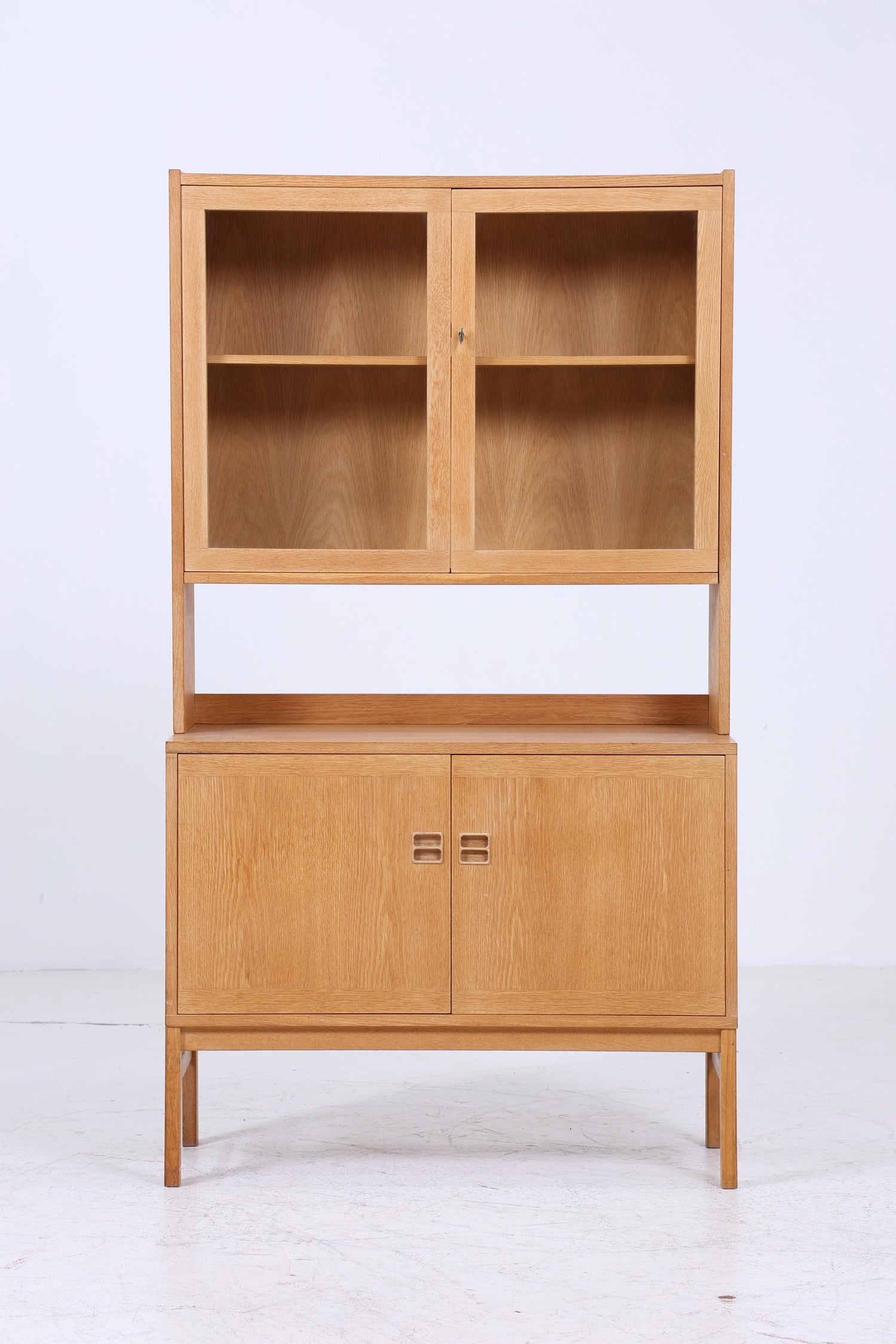 Vintage display cabinet 60s | Mid Century glass cabinet retro shelf wood storage