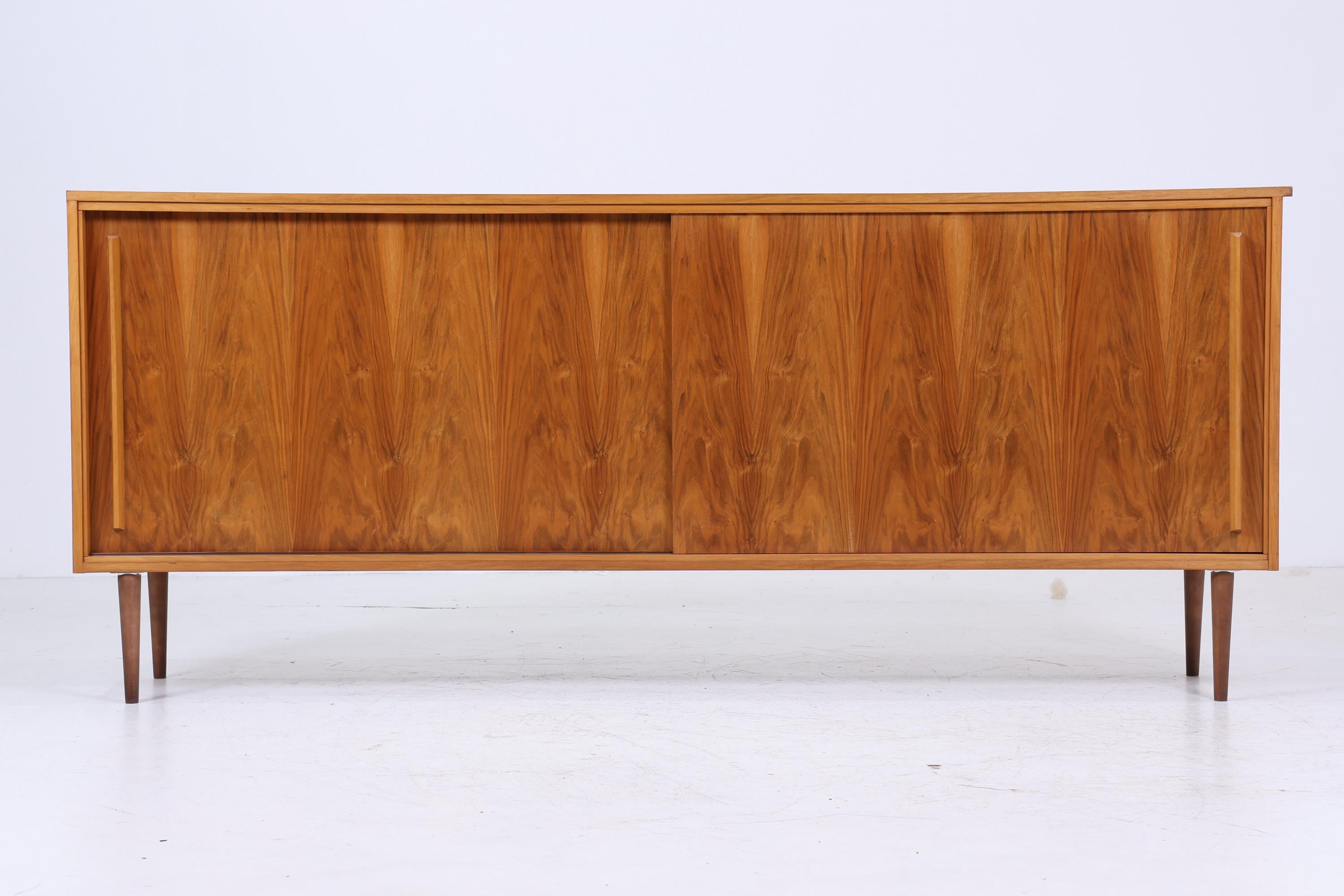 Vintage Sideboard 60er Jahre | Mid Century Schubladen Nussbaum Anrichte Holz Aufbewahrung