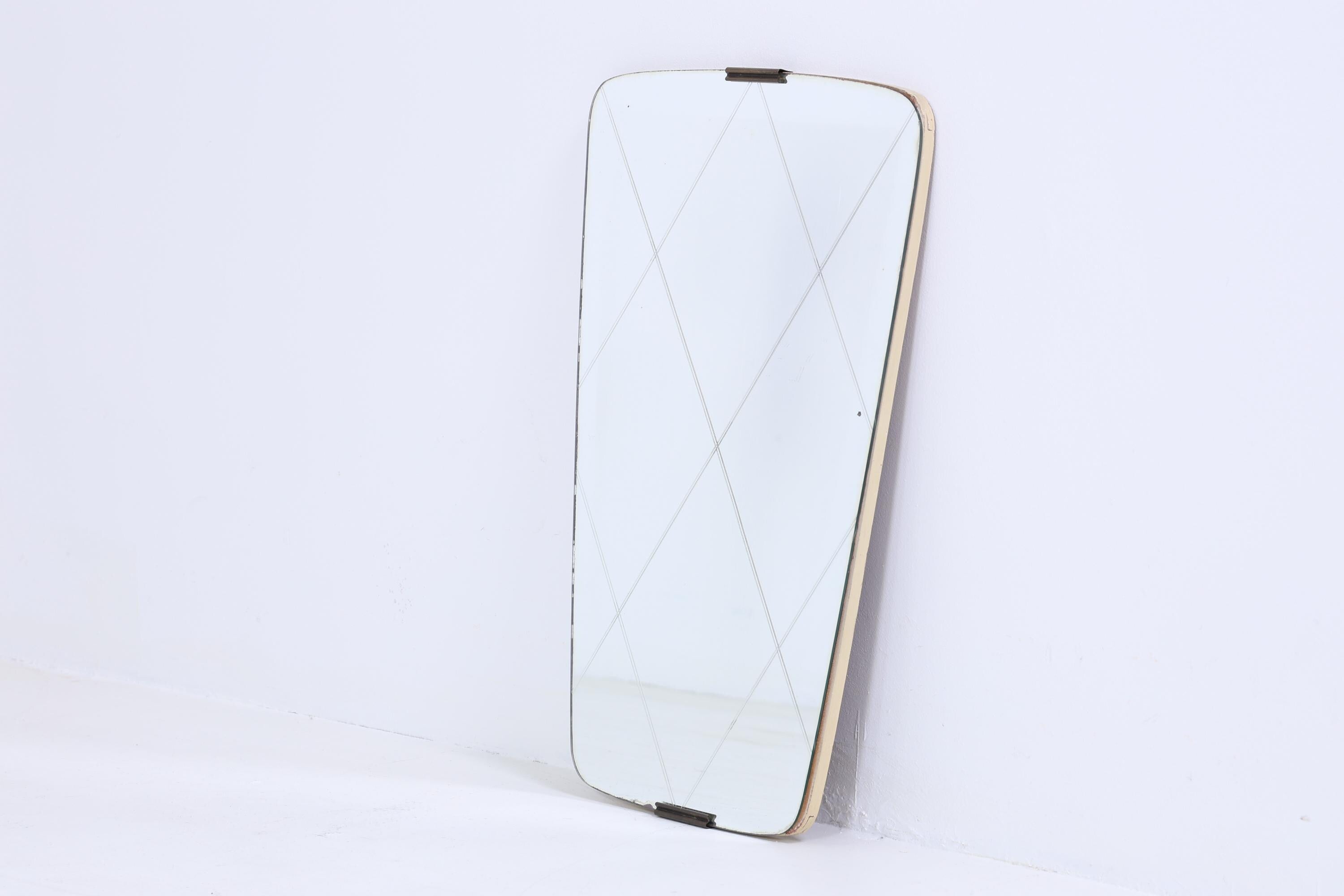 Vintage Spiegel 60er Jahre | Mid Century Hänge Spiegel Mirror Holz Retro Schräg Vintage
