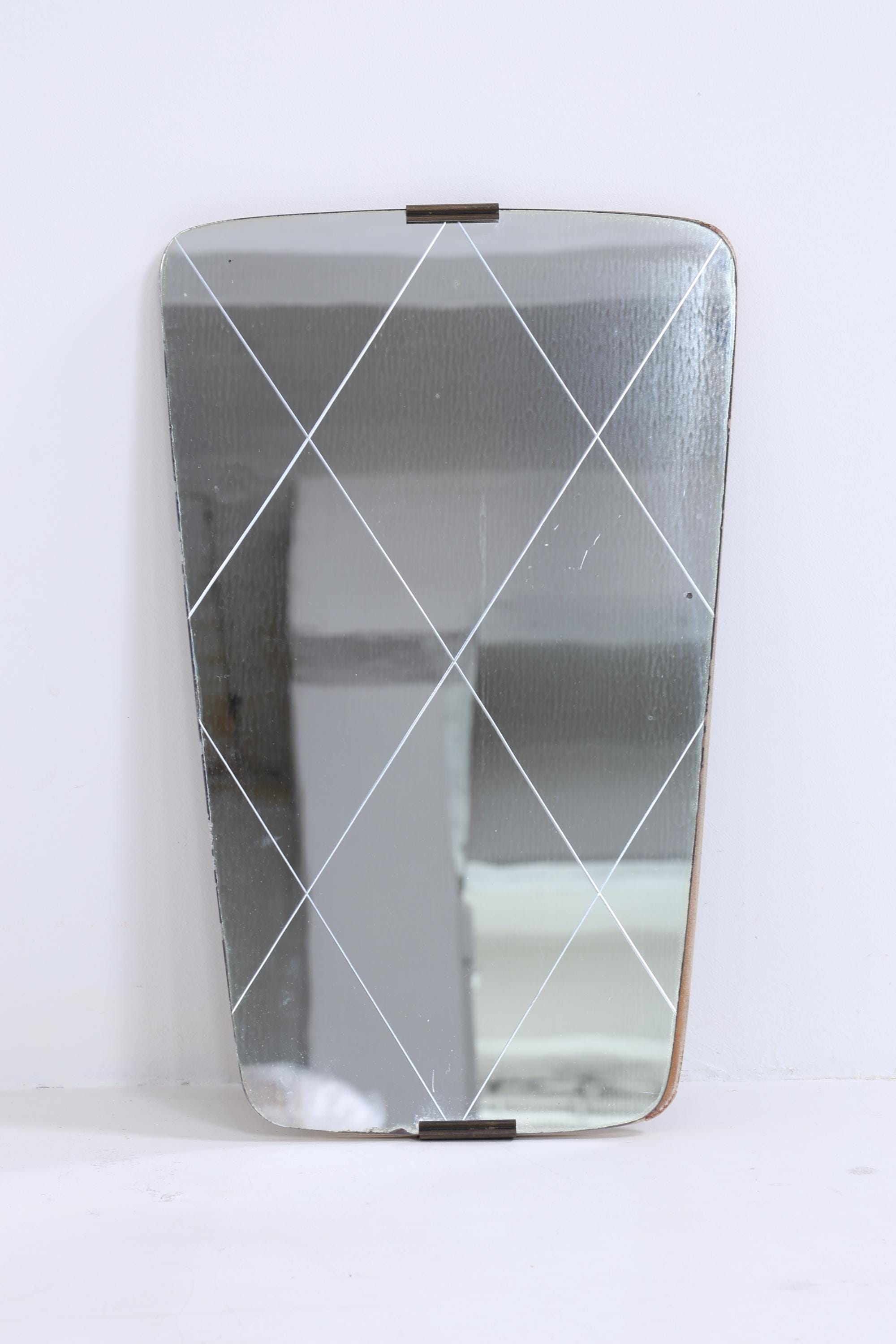 Vintage Spiegel 60er Jahre | Mid Century Hänge Spiegel Mirror Holz Retro Schräg Vintage