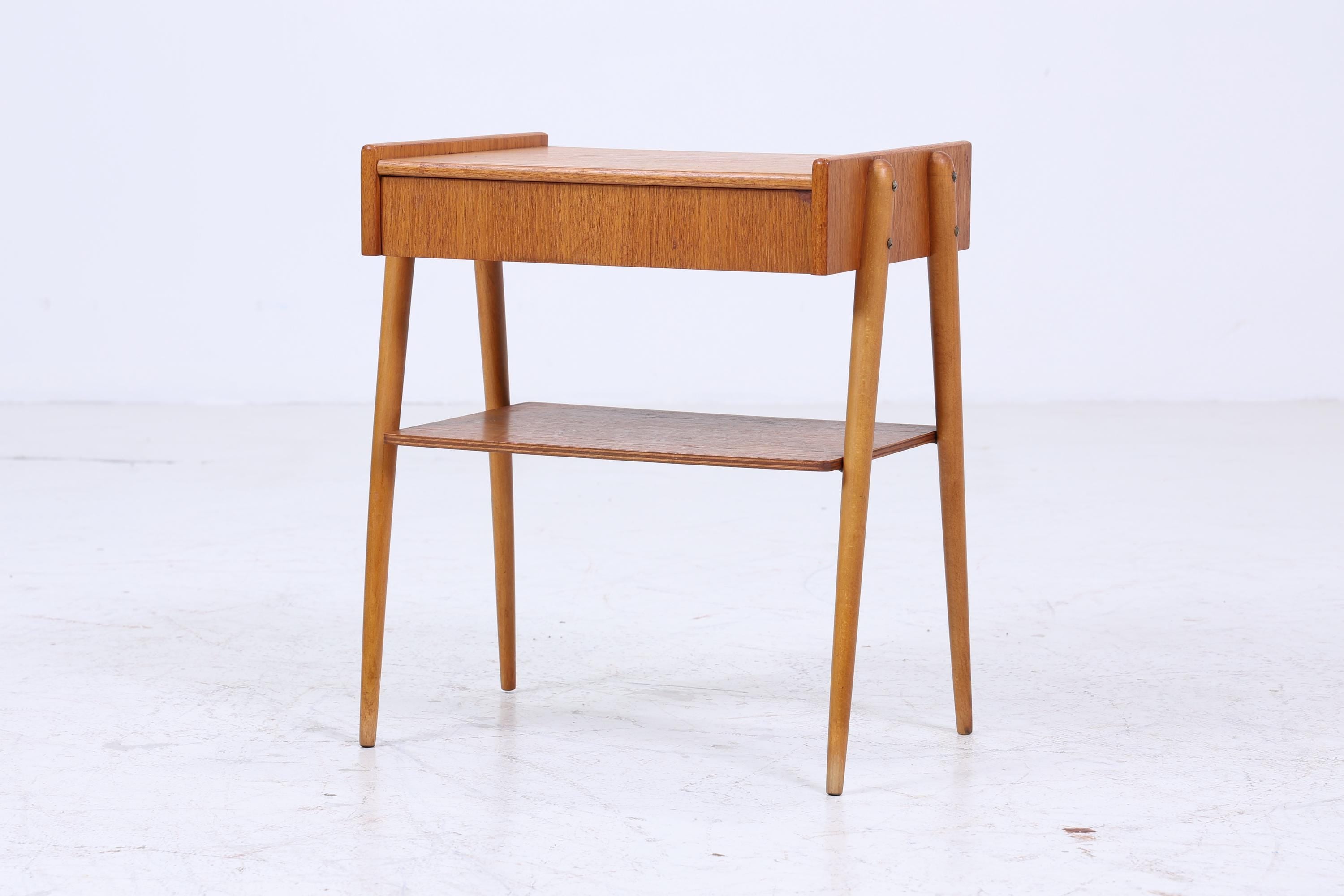 2 Vintage Teak Nachttische AB Carlström | Mid Century Nachttisch 60er Jahre | Designer Beistelltische aus Echtholz