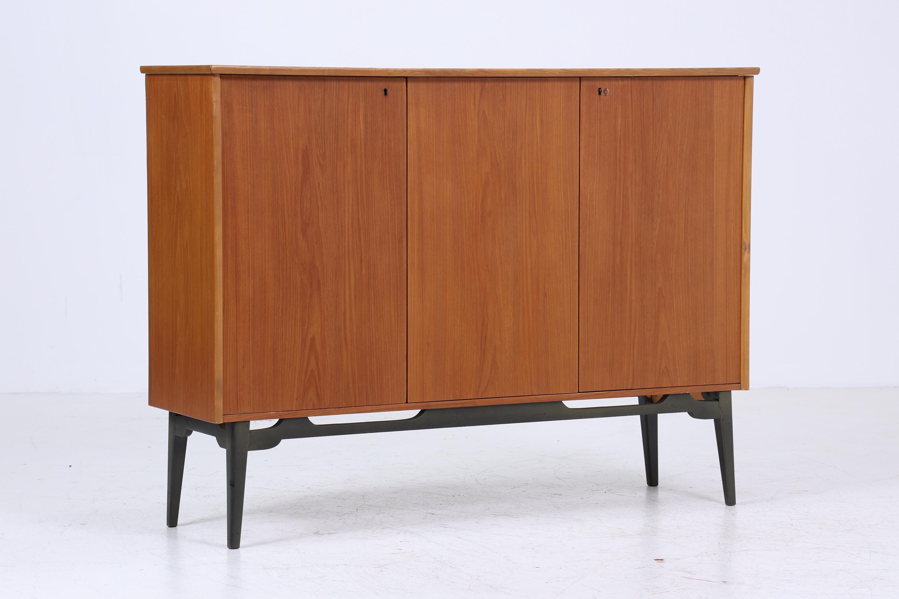 Vintage Highboard 60er Jahre | Mid Century Sideboard Schubladen Schrank Holz Aufbewahrung