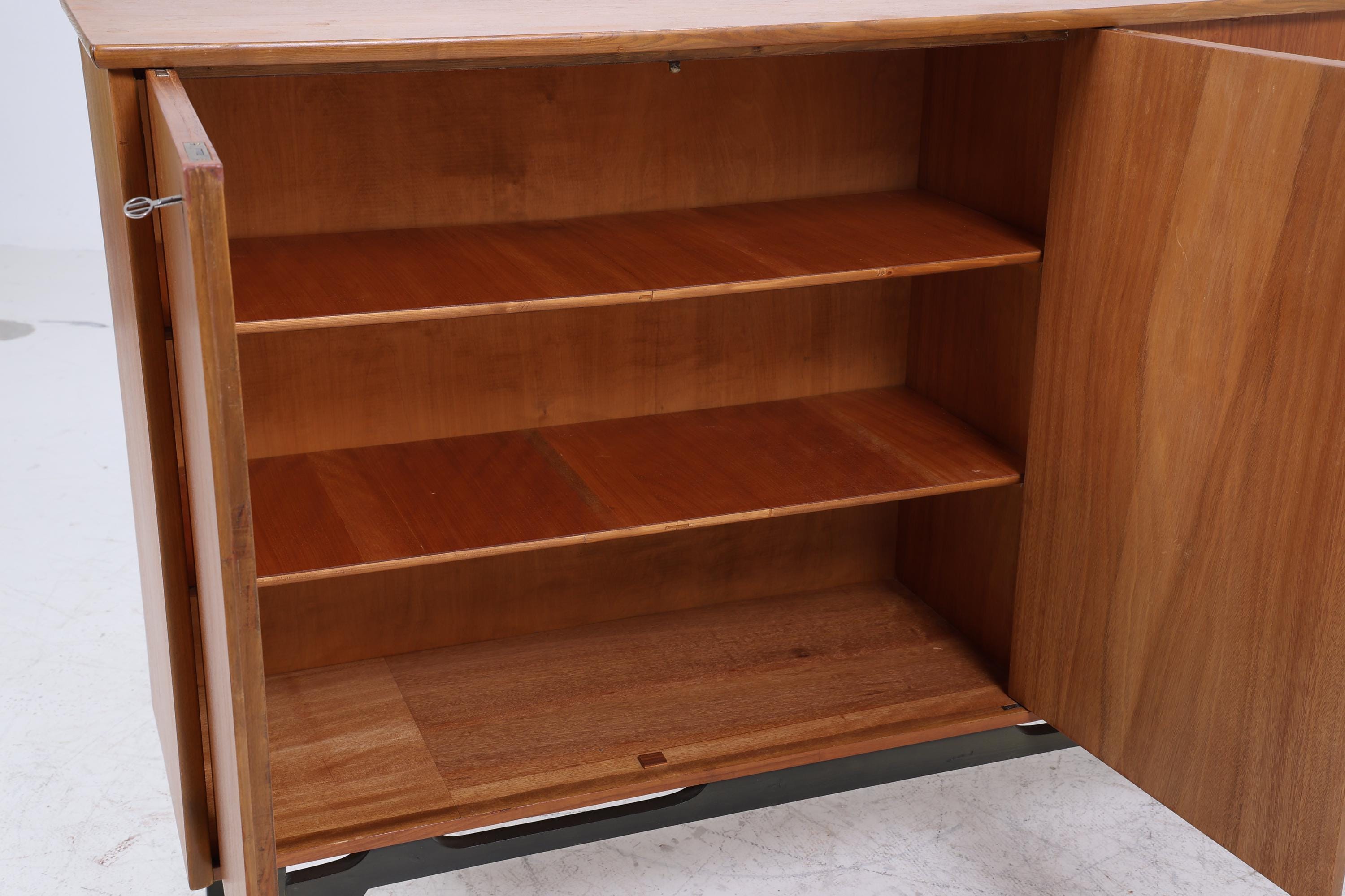 Vintage Highboard 60er Jahre | Mid Century Sideboard Schubladen Schrank Holz Aufbewahrung