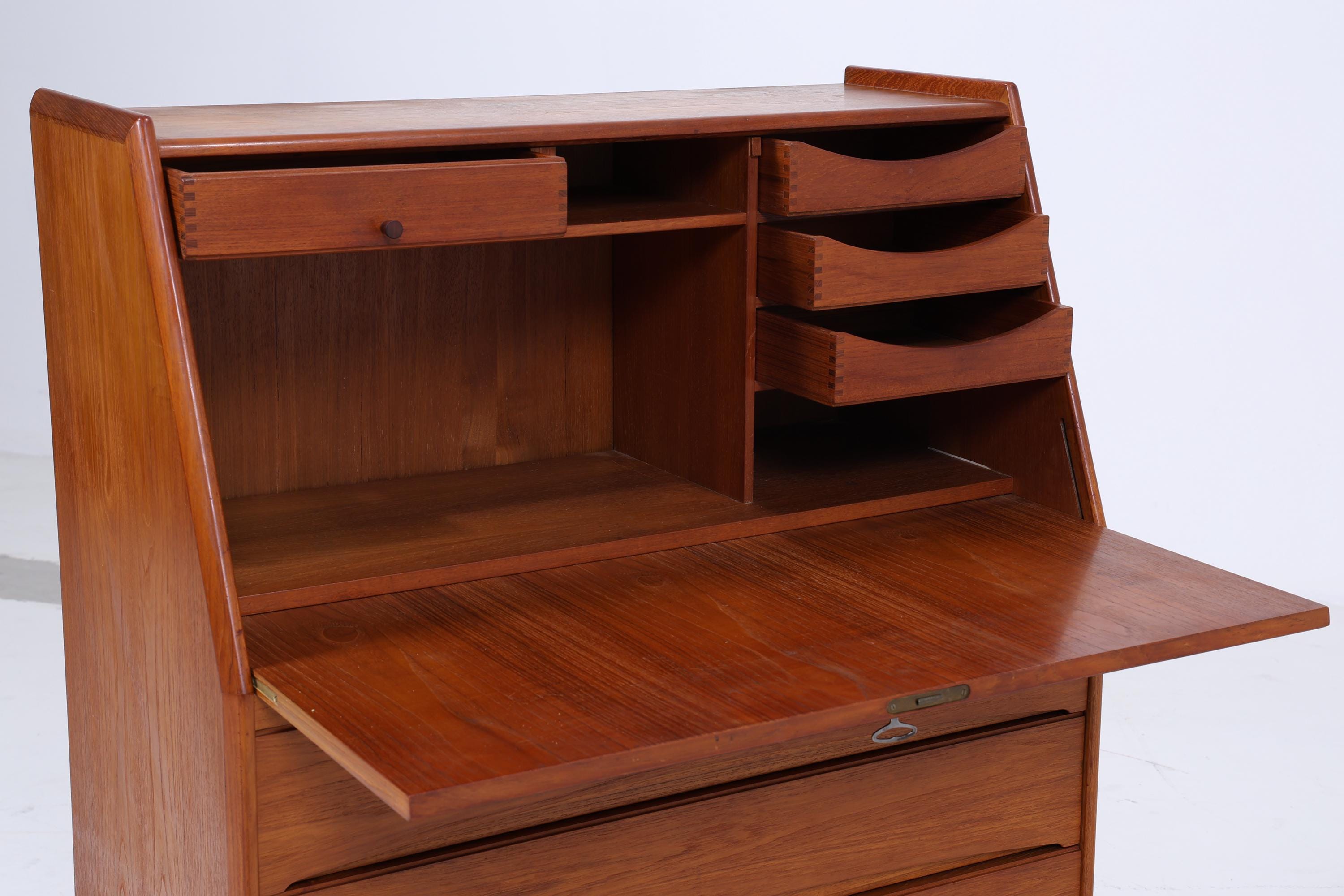 Vintage Teak Sekretär von Bernhard Pedersen & Søn 60er Jahre | Mid Century Schreibtisch Schrank Arbeitstisch Retro Holz Aufbewahrung