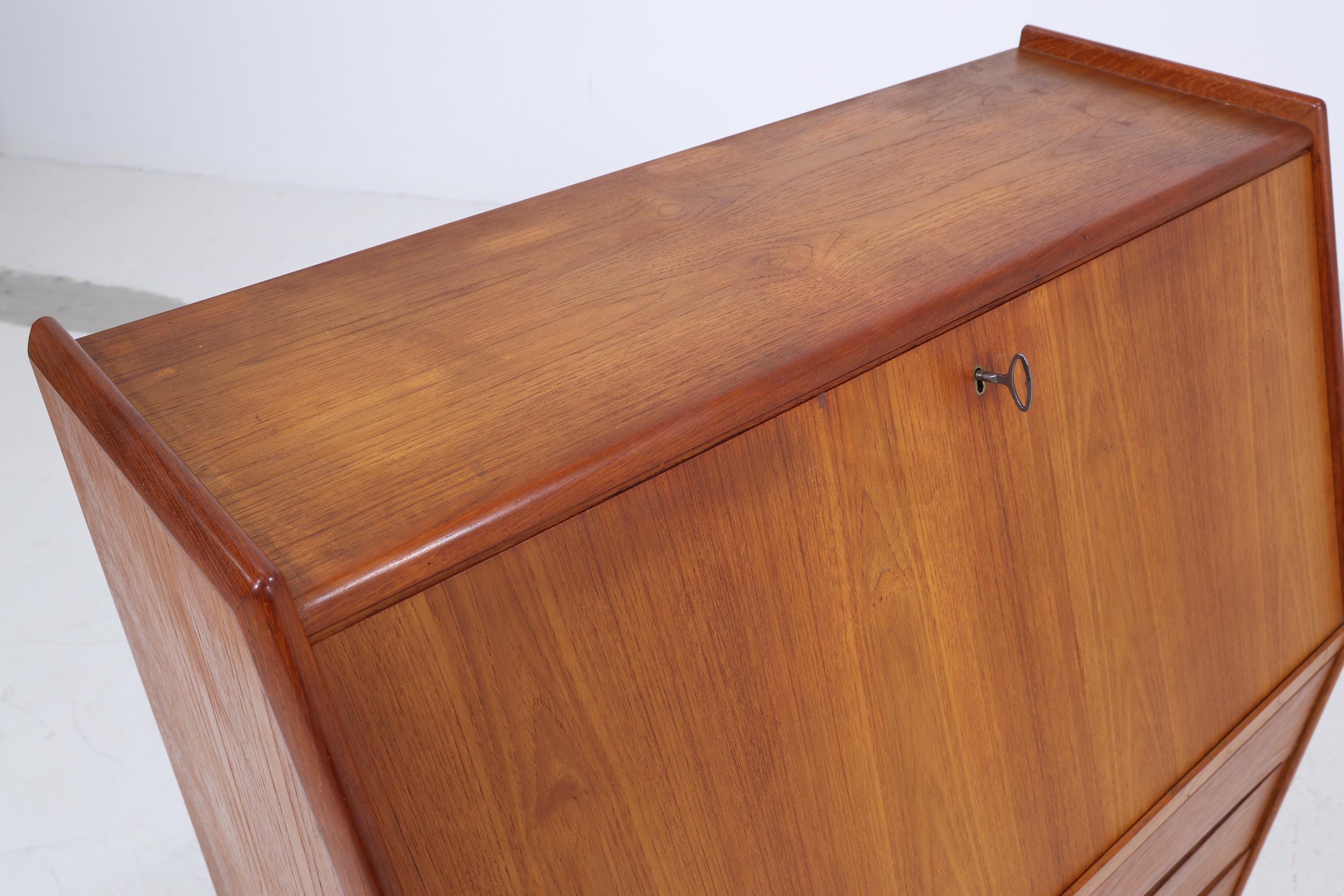 Vintage Teak Sekretär von Bernhard Pedersen & Søn 60er Jahre | Mid Century Schreibtisch Schrank Arbeitstisch Retro Holz Aufbewahrung