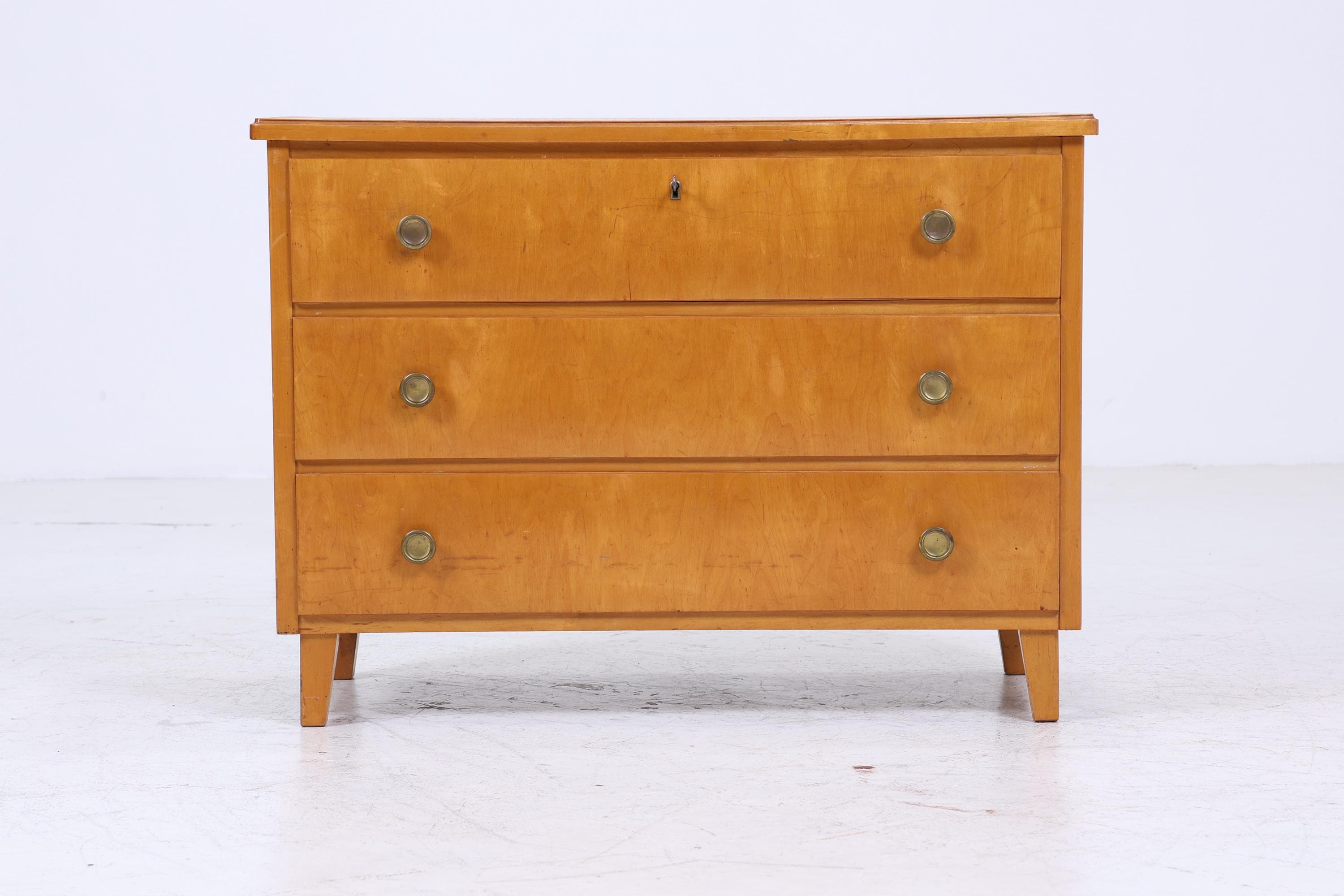 Vintage Schubladen Kommode | Mid Century Schubladen Schrank | Holz Aufbewahrung 60er 70er Jahre