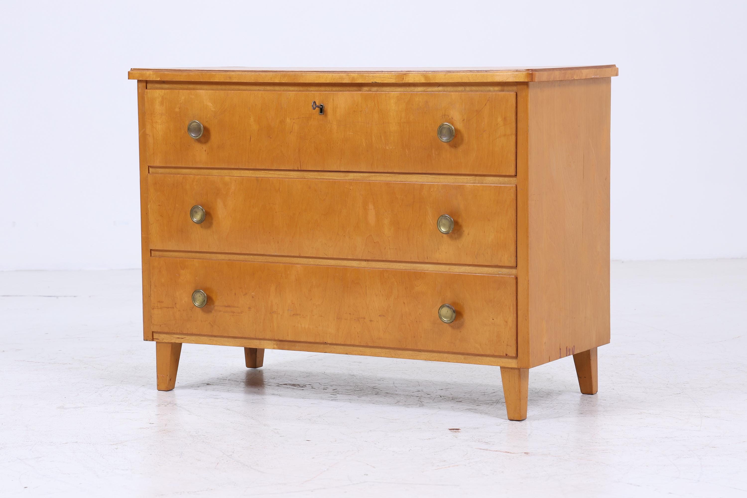 Vintage Schubladen Kommode | Mid Century Schubladen Schrank | Holz Aufbewahrung 60er 70er Jahre