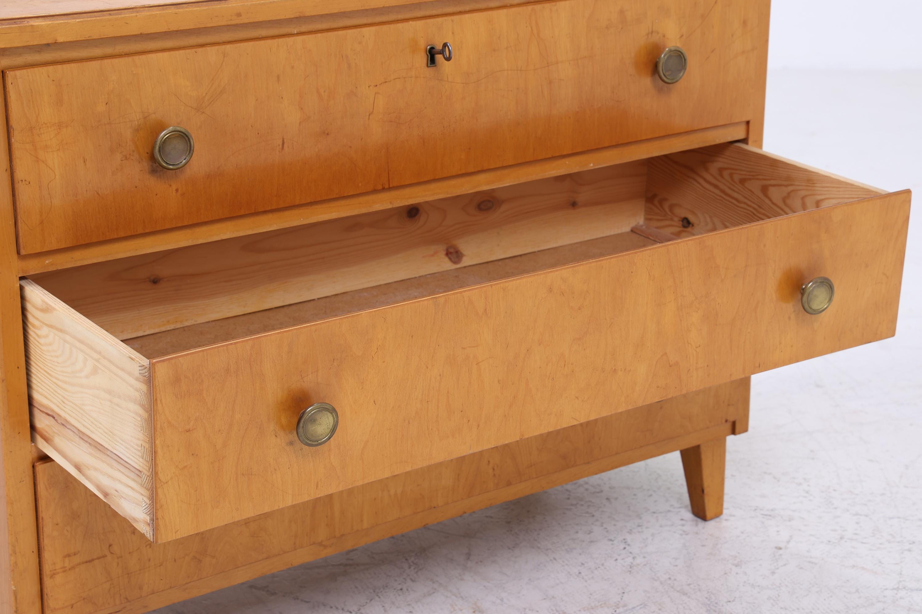 Vintage Schubladen Kommode | Mid Century Schubladen Schrank | Holz Aufbewahrung 60er 70er Jahre