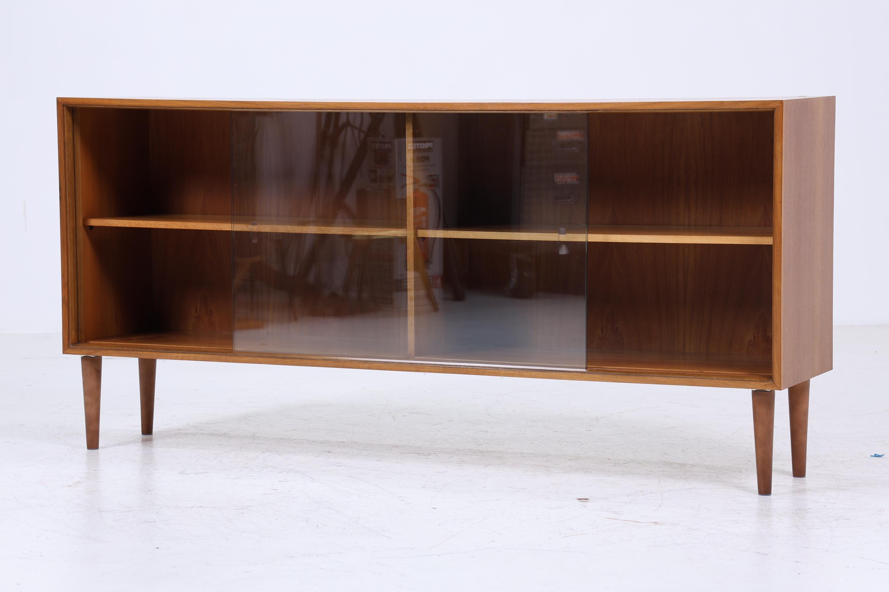 Vintage Glas Sideboard 60er Jahre | Platon Serie by Lothar Wegner - Mid Century Vitrine Holz Design 4/4