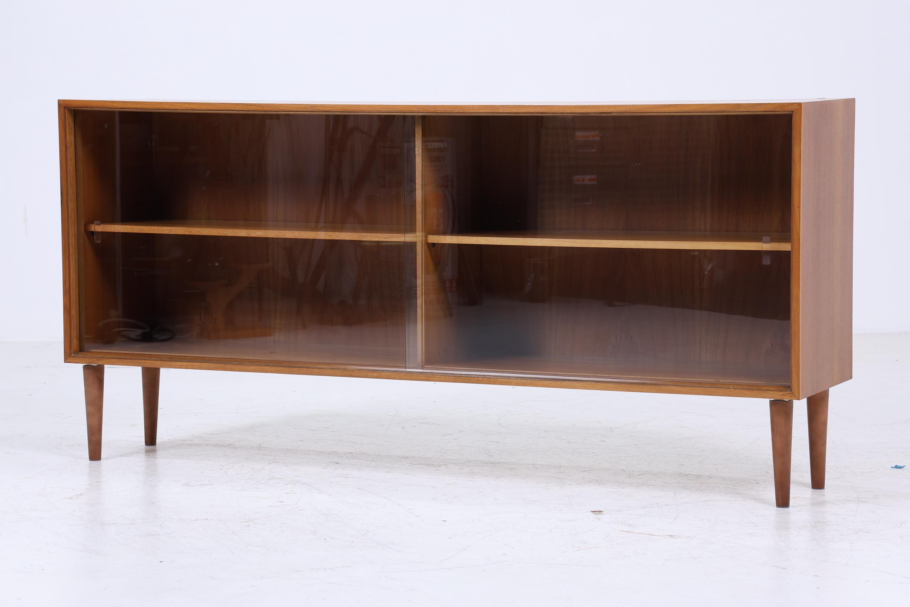 Vintage Glas Sideboard 60er Jahre | Platon Serie by Lothar Wegner - Mid Century Vitrine Holz Design 4/4