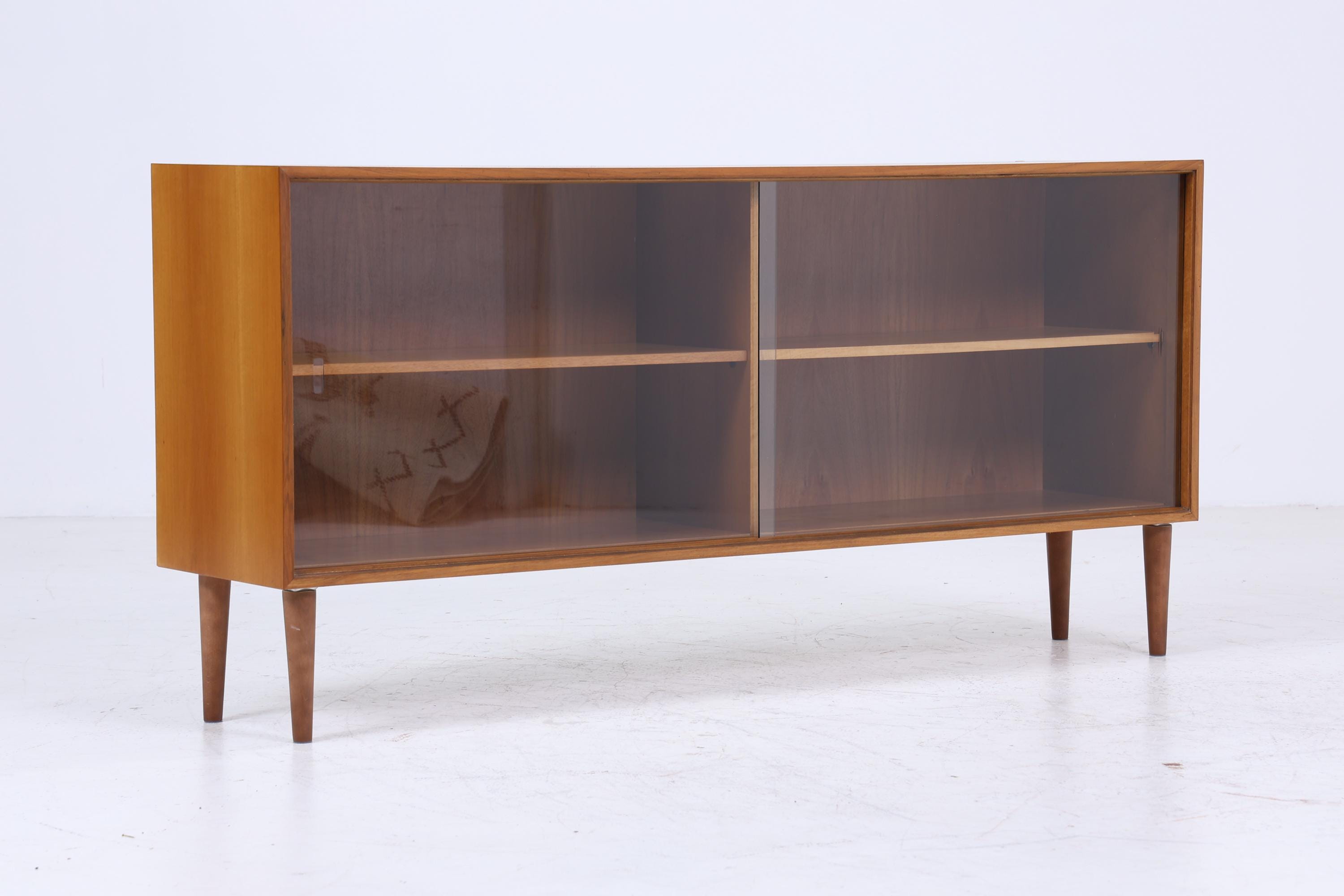 Vintage Glas Sideboard 60er Jahre | Platon Serie by Lothar Wegner - Mid Century Vitrine Holz Design 4/4