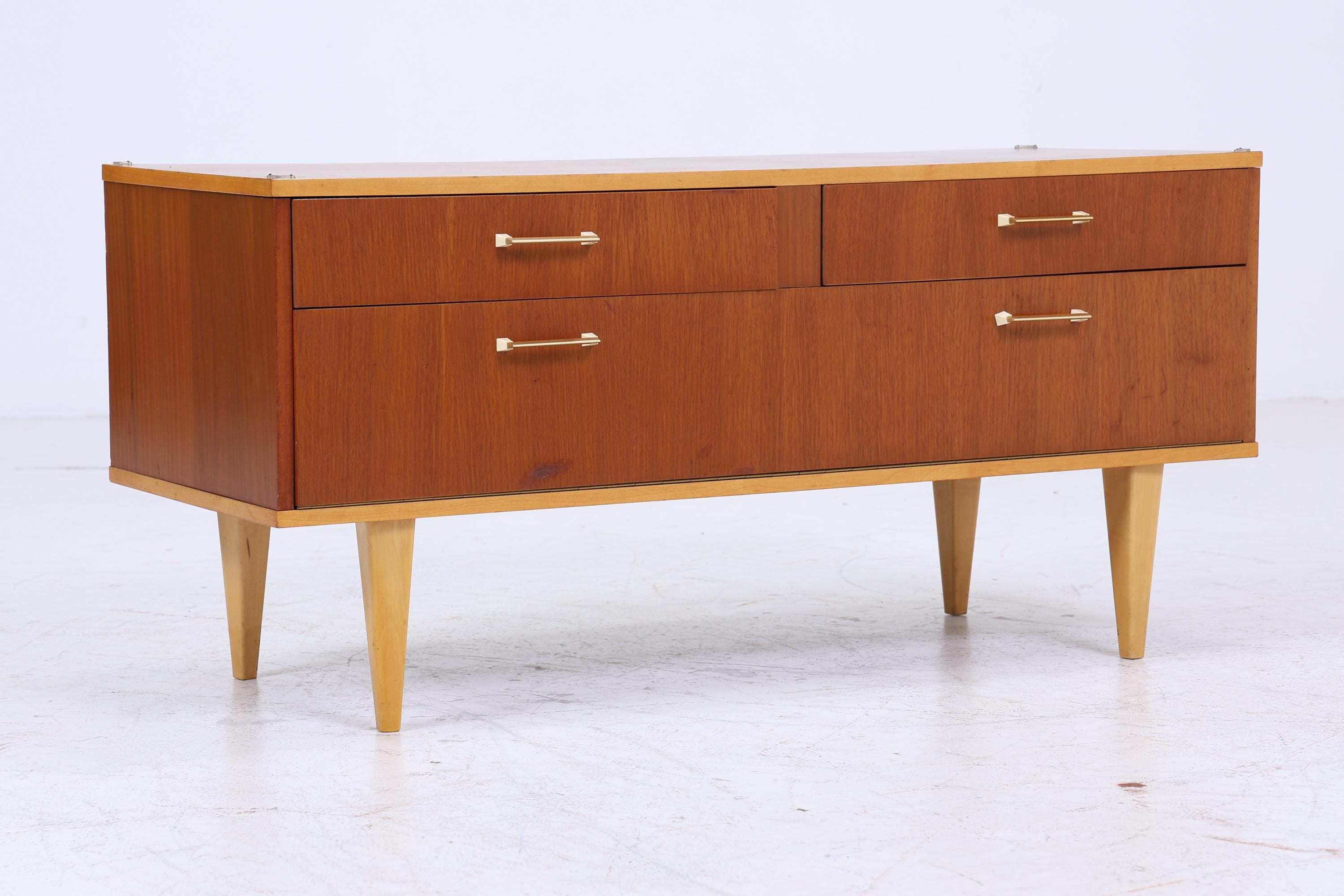 Vintage Schubladen Kommode | Mid Century Lowboard | Holz Aufbewahrung 60er 70er Jahre