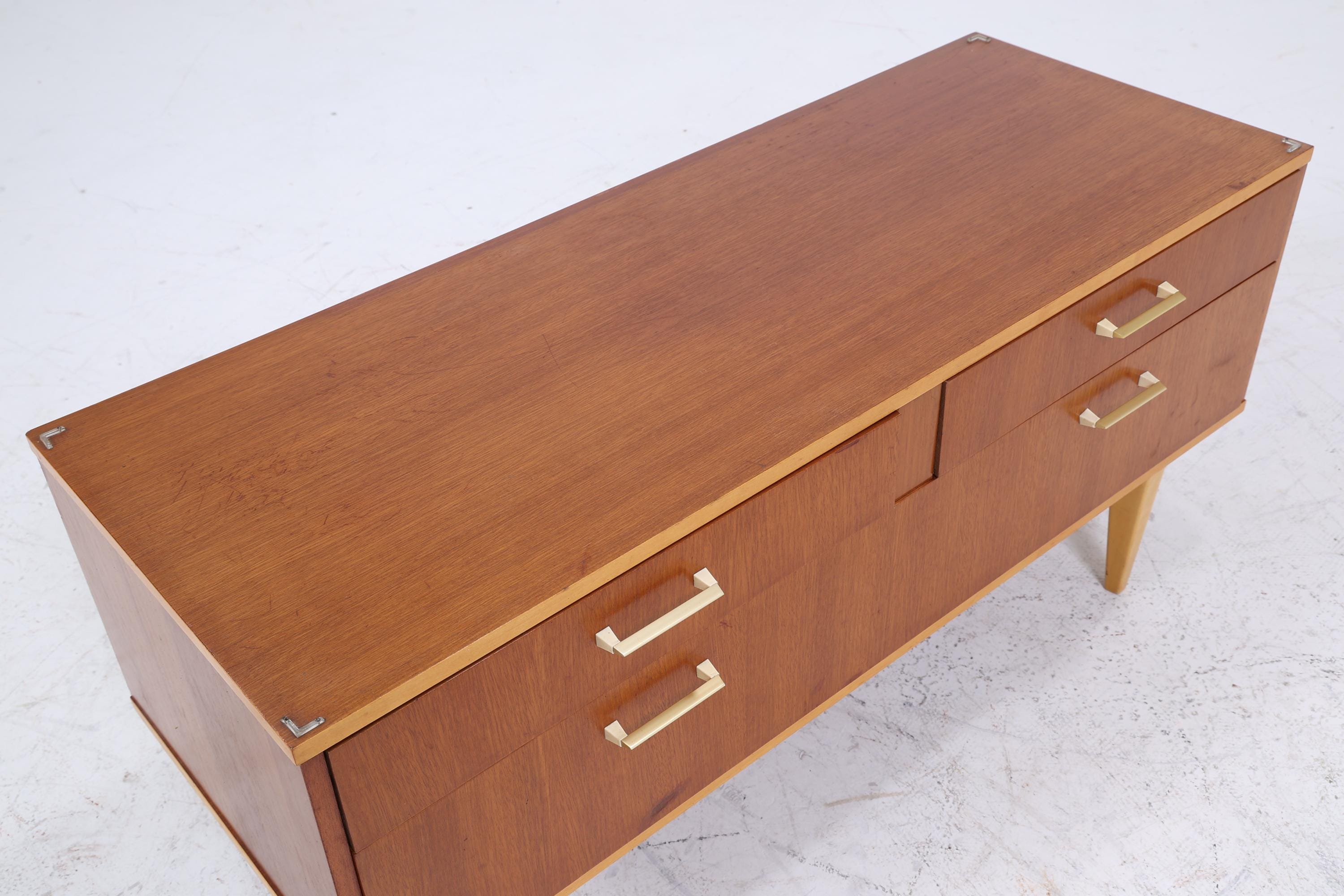 Vintage Schubladen Kommode | Mid Century Lowboard | Holz Aufbewahrung 60er 70er Jahre